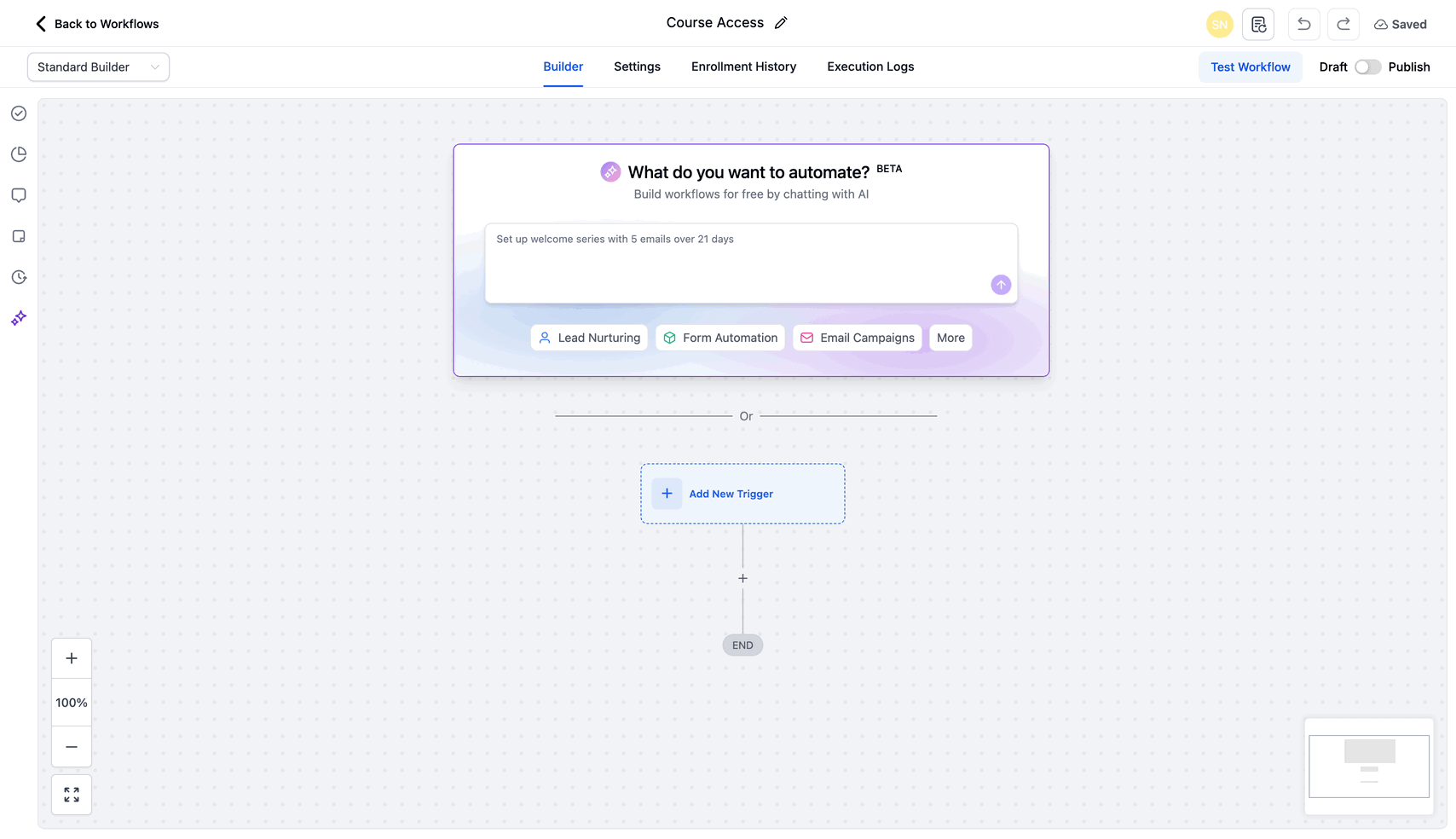 Schermata 3 — Come concedere l'accesso ai corsi Membership tramite Workflow