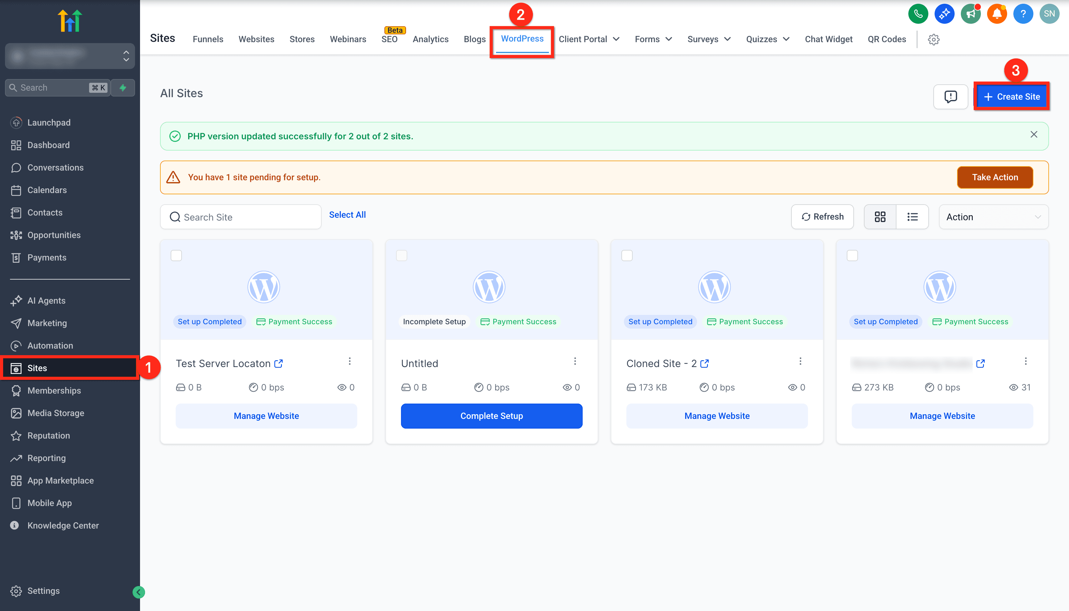Schermata 1 — Come selezionare la posizione del server per il WordPress Hosting