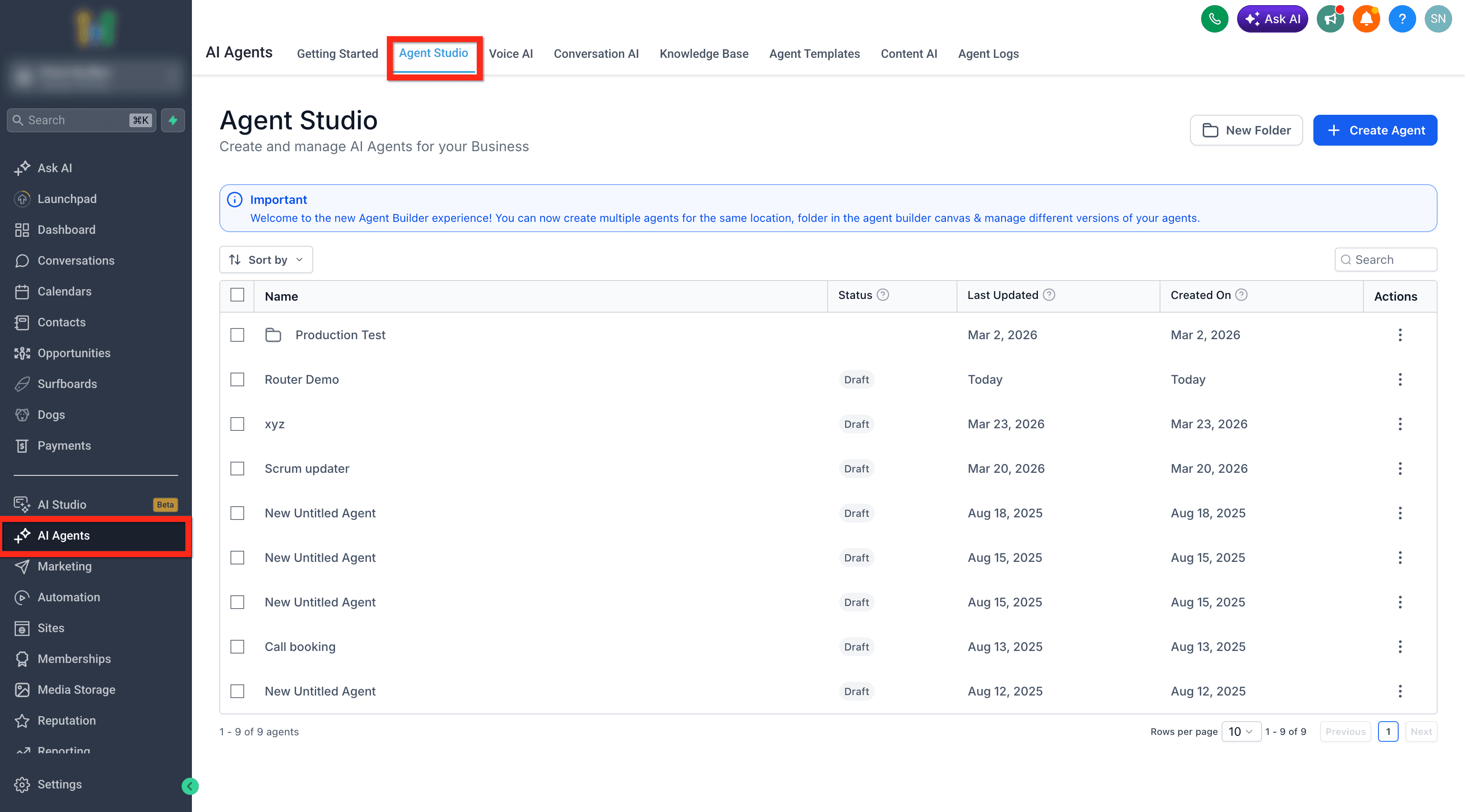 Schermata 5 — Agent Studio - Router Tool (AI Router e Conditional Router)