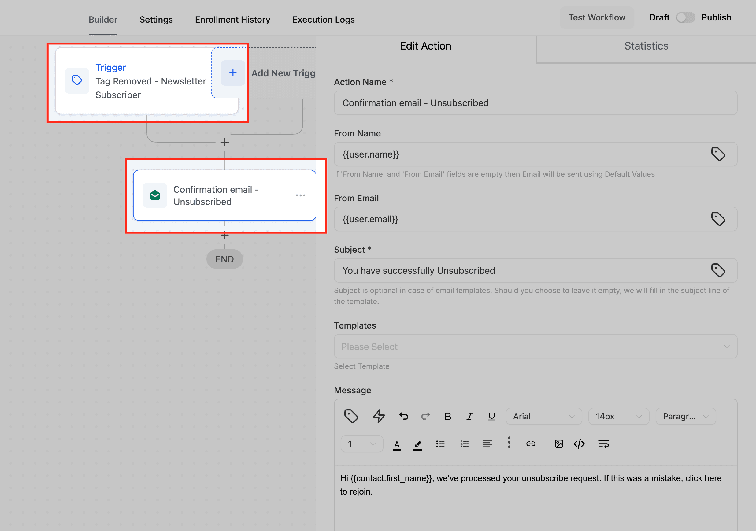 Schermata 11 — Workflow Trigger - Contact Tag