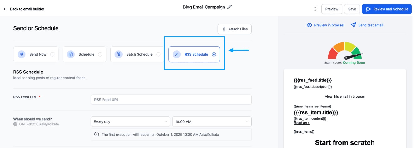 Schermata 7 — Iscrizione al Blog