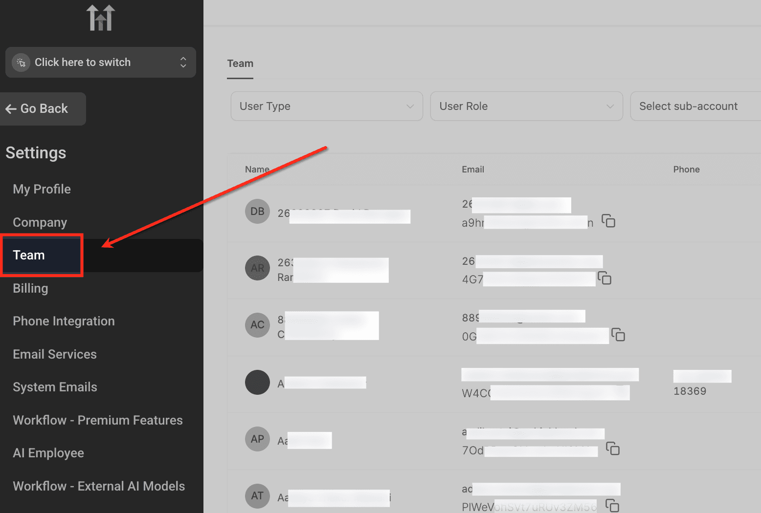 Schermata 8 — Come configurare le Notifiche Personalizzate come Utente in un Sub-Account