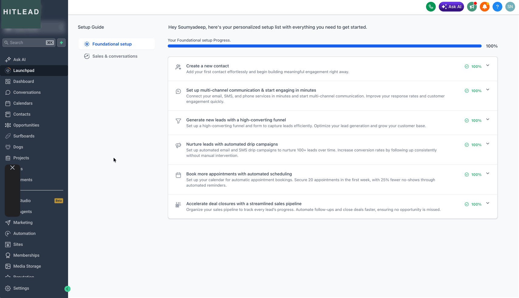 Schermata 2 — Conversation AI - Panoramica delle Impostazioni Avanzate