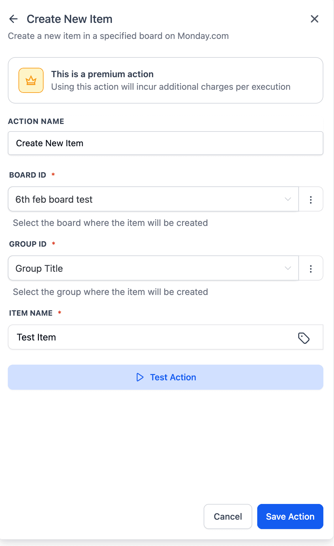 Schermata 6 — Monday.com - Azioni e Trigger nei Workflow