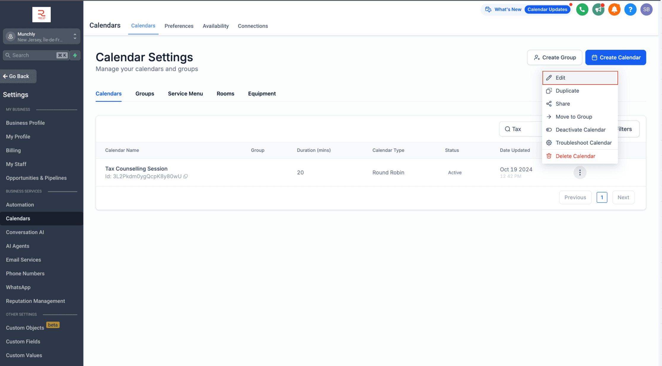Schermata 1 — Calendario: Notifiche Appuntamenti via Email, In-App, SMS e WhatsApp