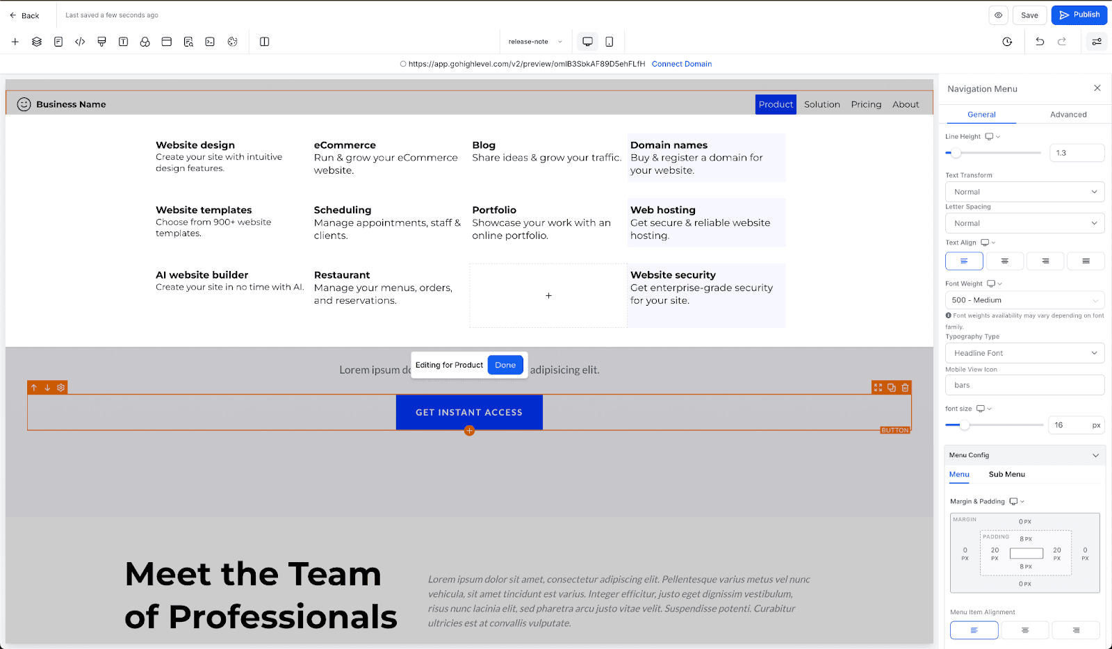 Schermata 4 — Rinnovamento del Menu di Navigazione con Supporto Mega Menu