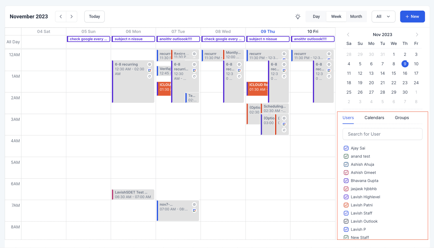 Schermata 3 — Vista Calendario nell'App