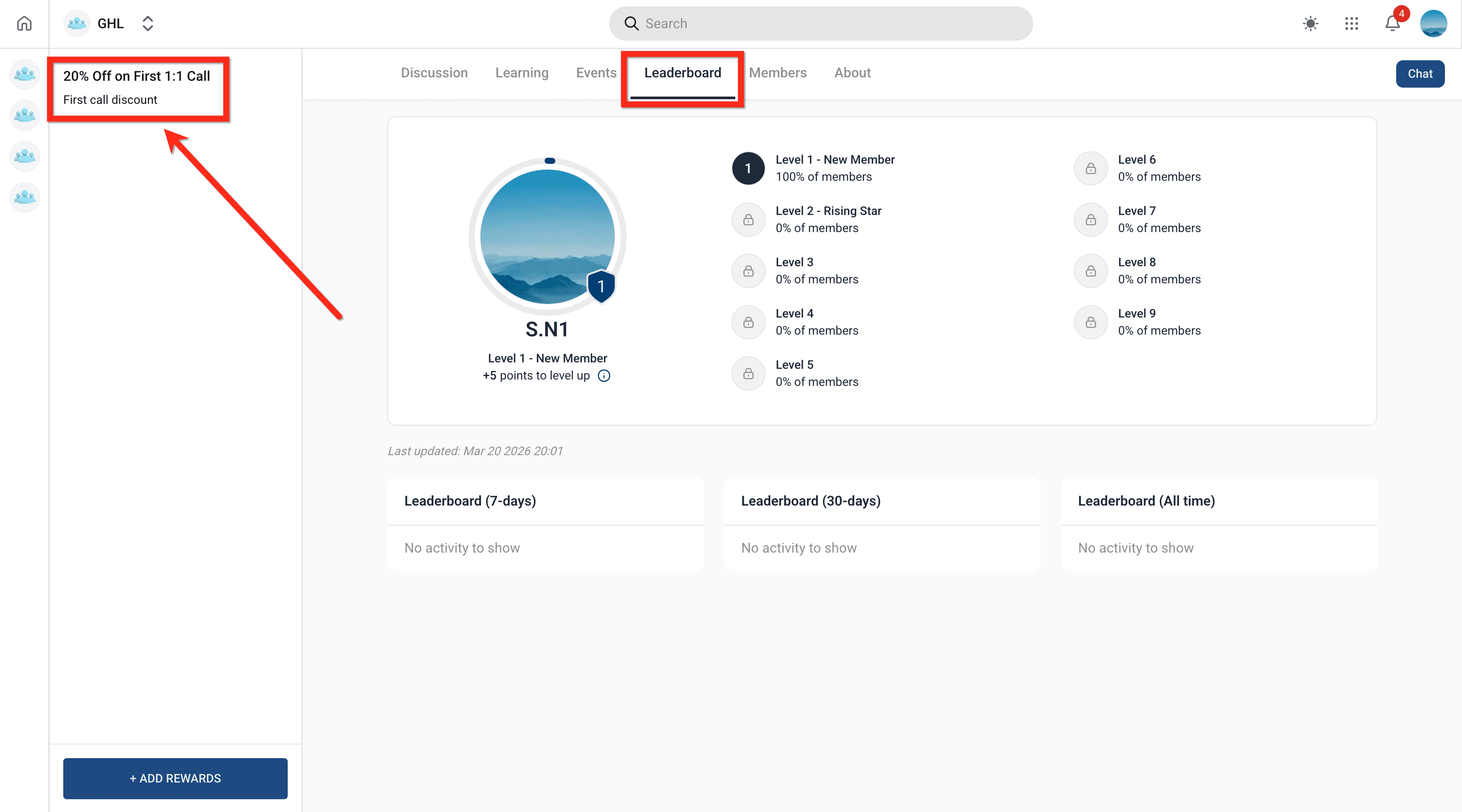 Schermata 12 — Gamification nelle Communities - Punti, Badge e Classifiche