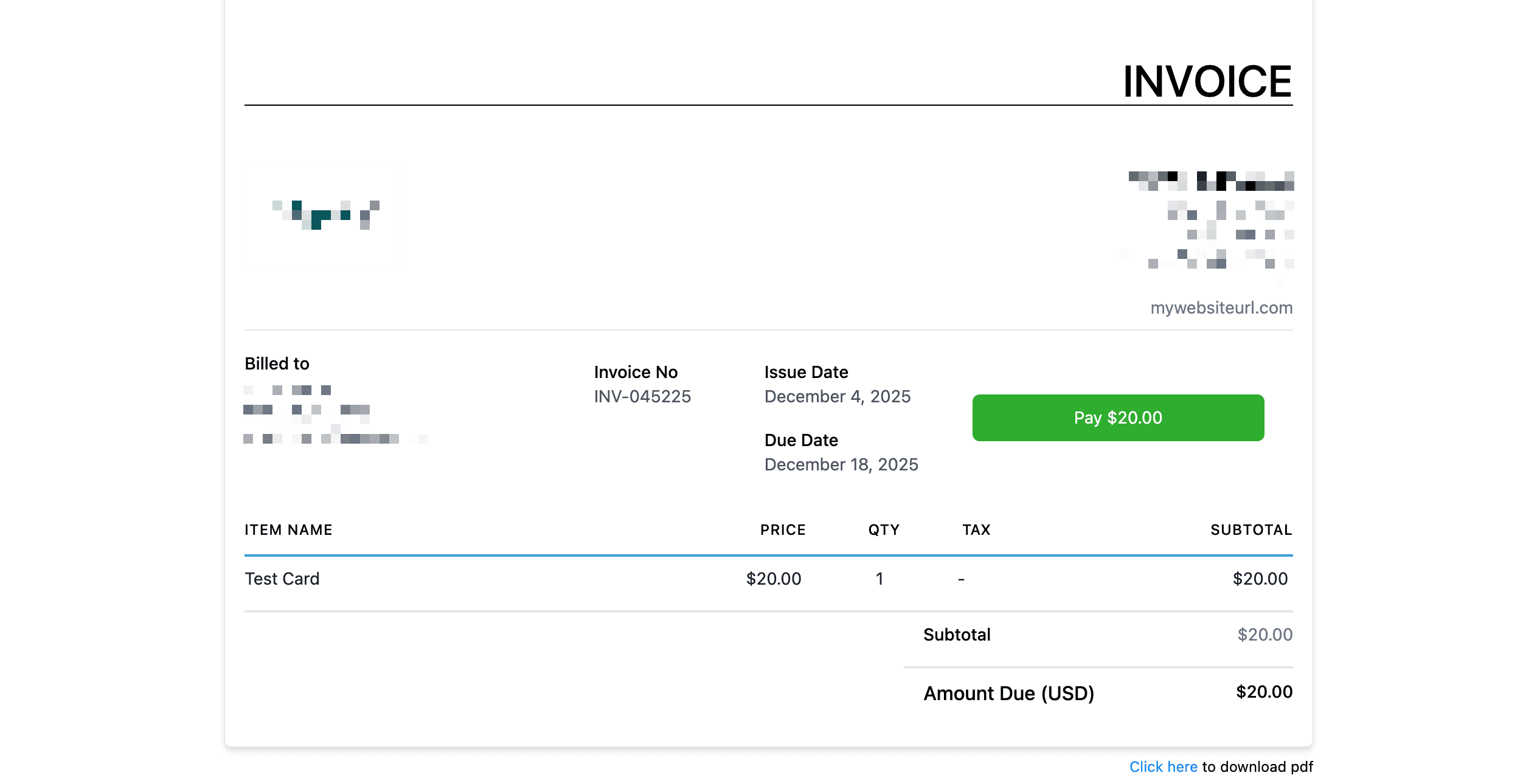 Schermata 5 — Link Text-To-Pay