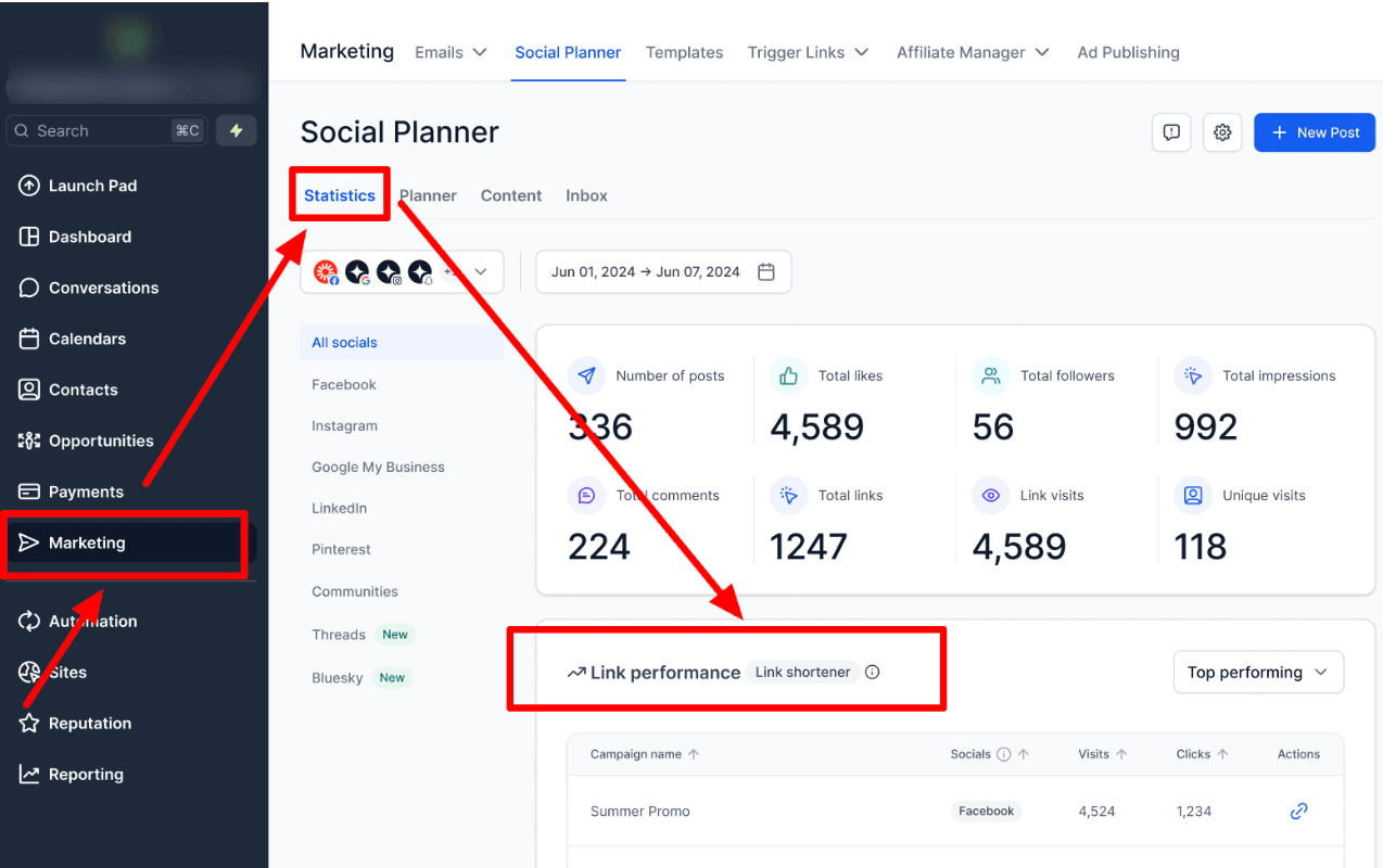 Schermata 7 — Social Planner - Link Shortener