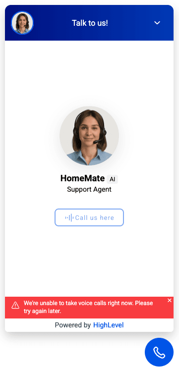 Schermata 3 — Chat Widget Voice AI