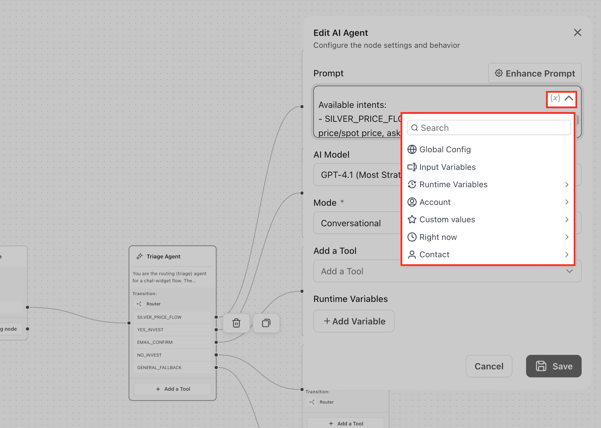Schermata 3 — Come Costruire AI Agent più Intelligenti con il Nodo AI Agent in Agent Studio