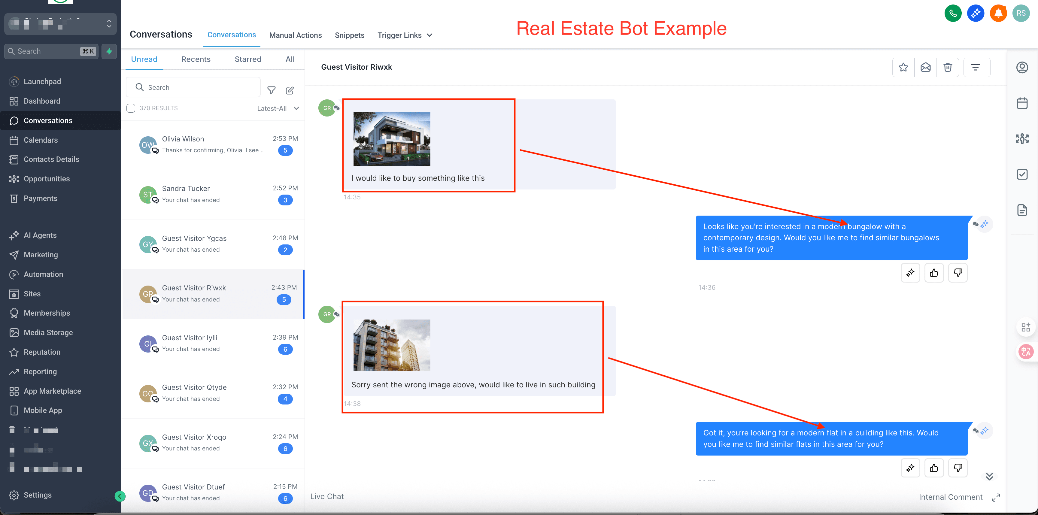 Schermata 3 — I bot di Conversation AI ora possono rispondere alle immagini
