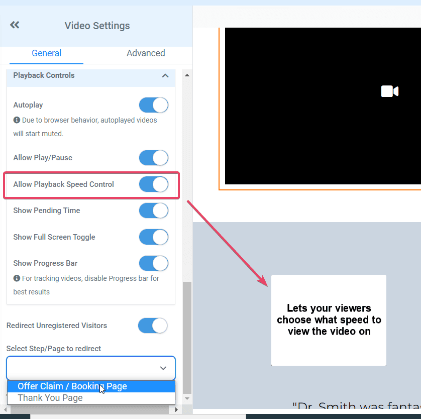 Schermata 11 — Video Player Ospitato per i Funnel