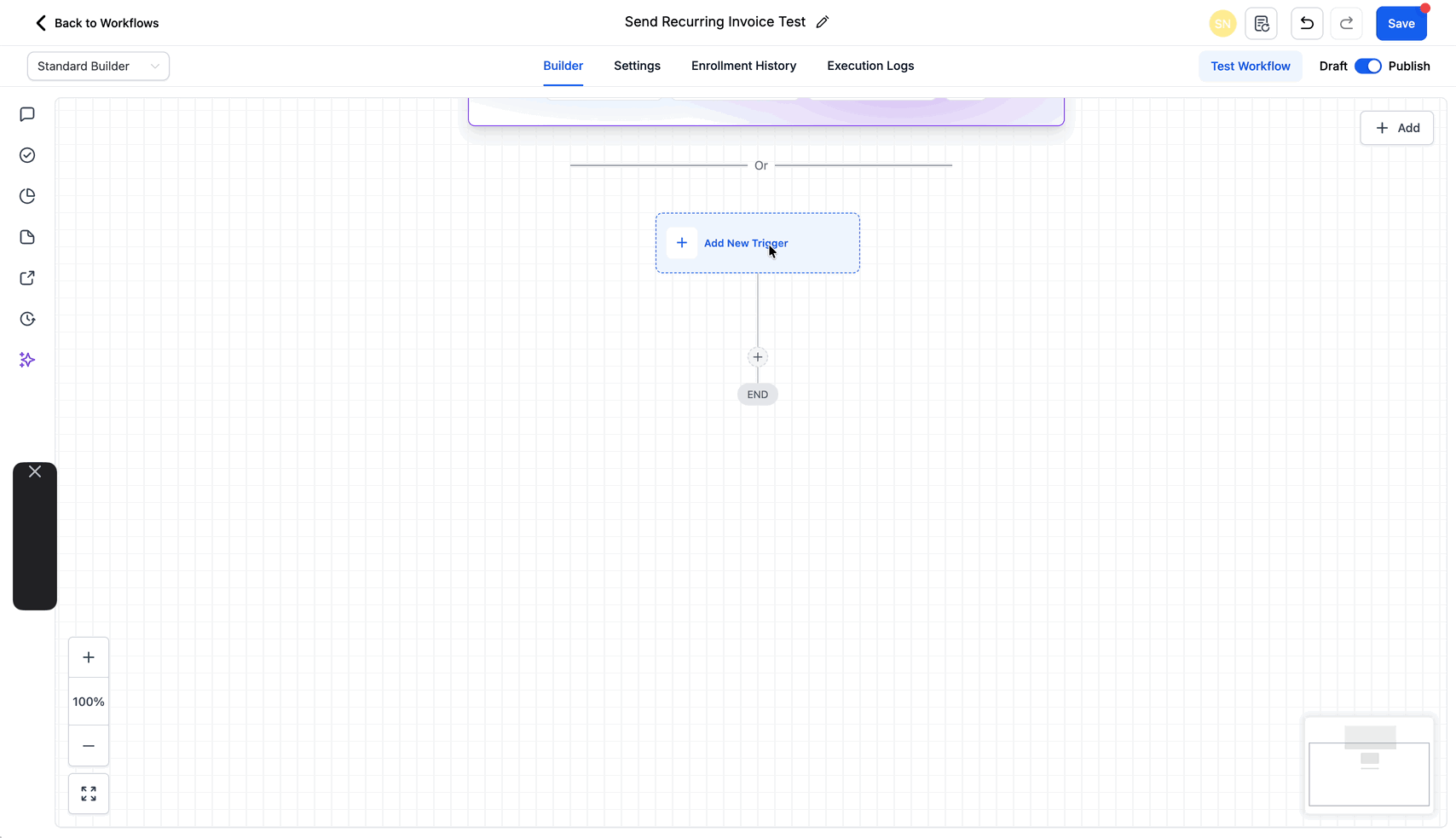 Schermata 2 — Azione Workflow - Invia Fattura Ricorrente