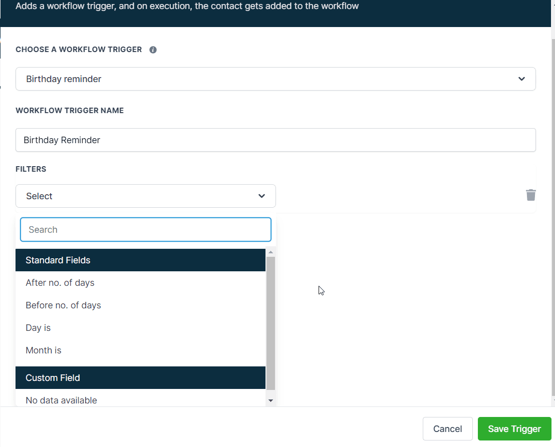 Schermata 4 — Workflow Trigger - Promemoria Compleanno