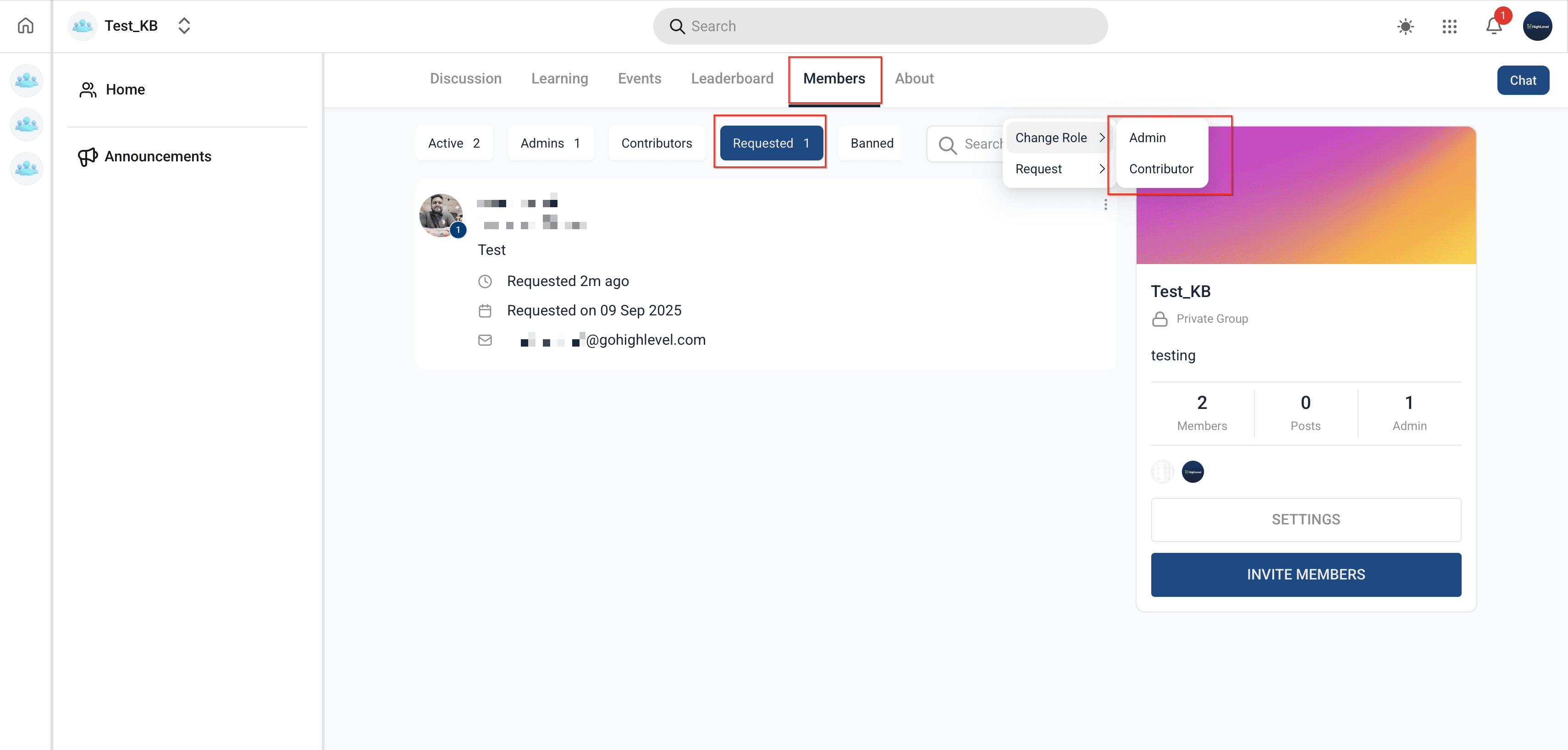 Schermata 6 — Come rendere i gruppi privati nelle Community