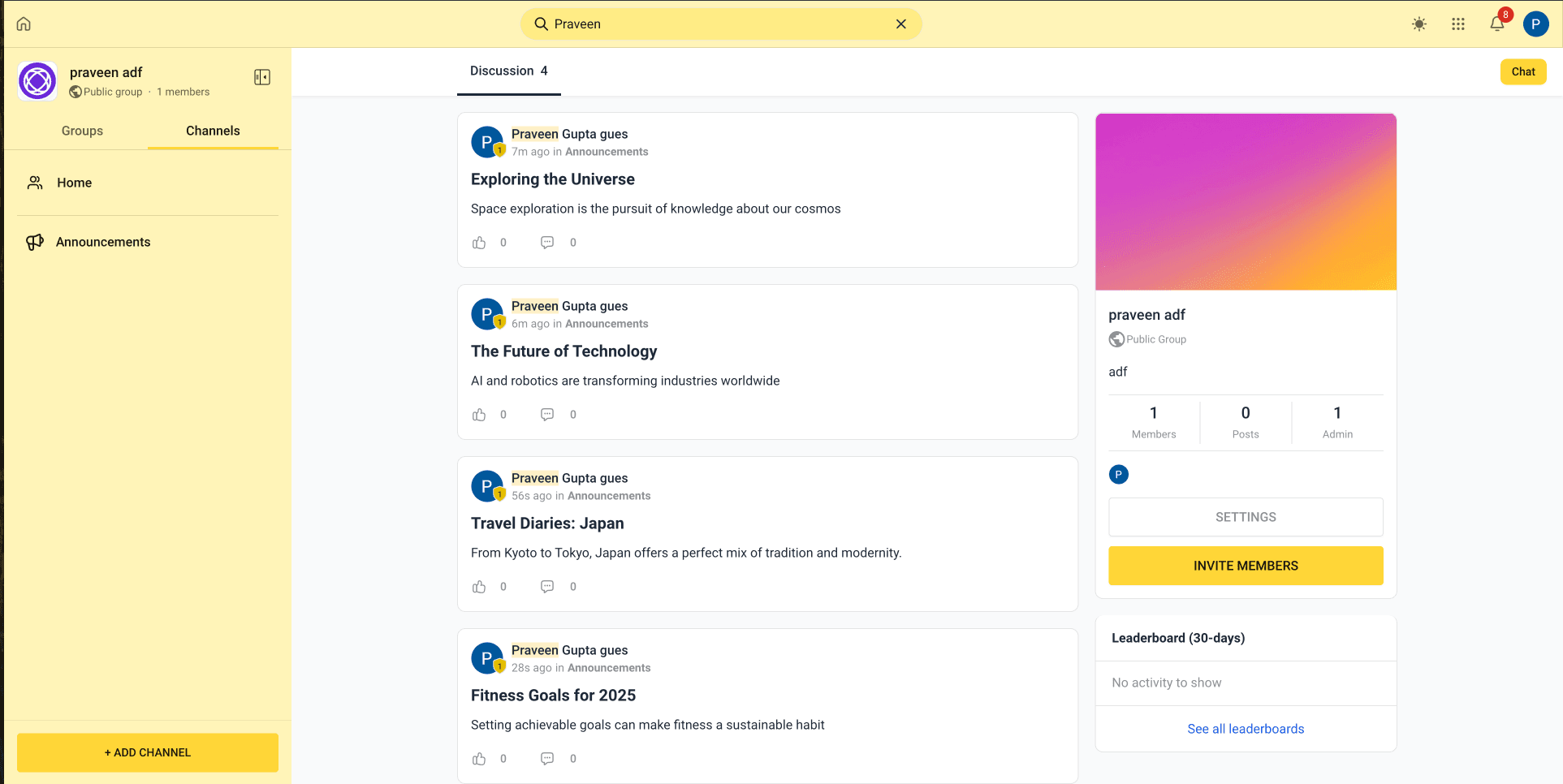 Schermata 4 — Ricerca Unificata per Post e Commenti nelle Community