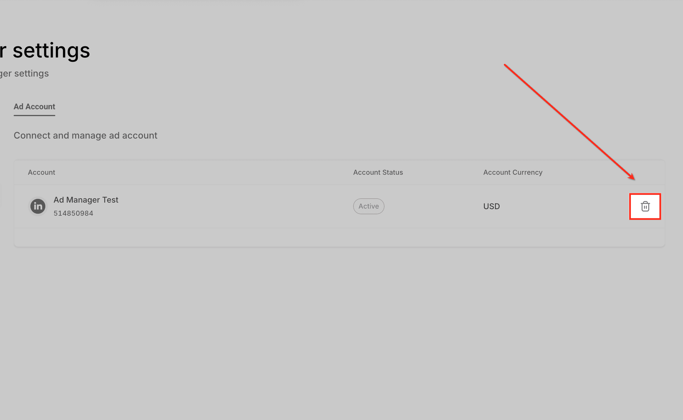 Schermata 1 — Creare e gestire annunci LinkedIn in HITLEAD Ad Manager
