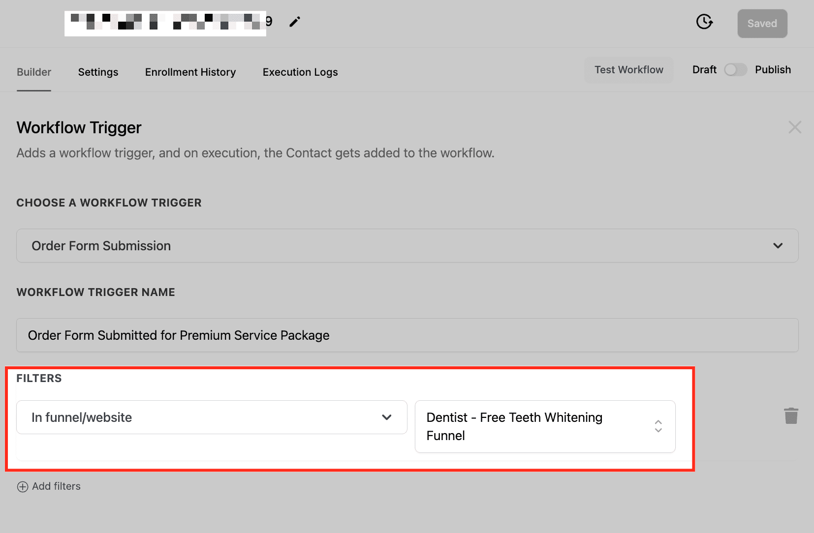 Schermata 4 — Workflow Trigger - Invio del Form d'Ordine