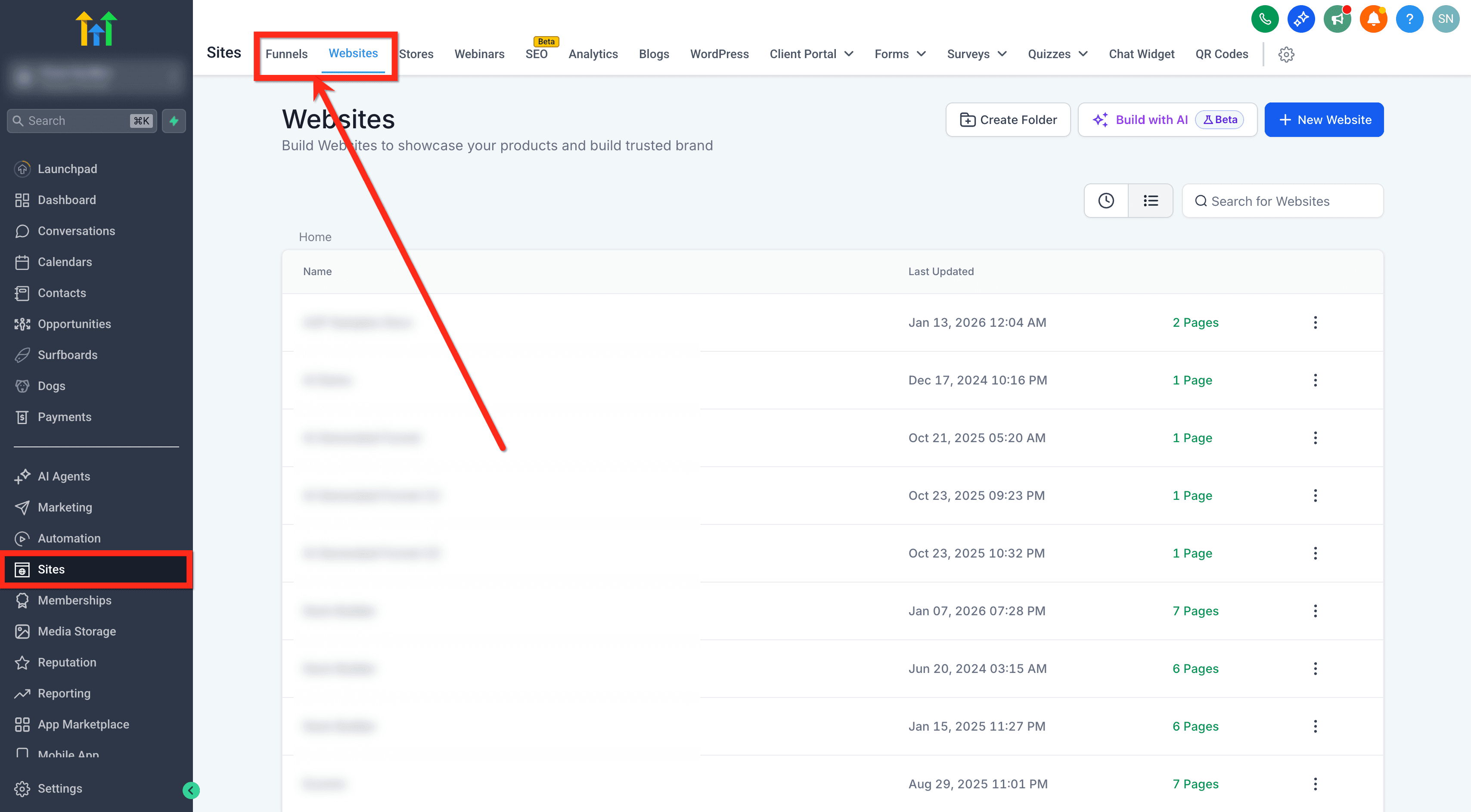 Schermata 1 — Generare Schema Markup con l'AI in Funnel e Siti Web