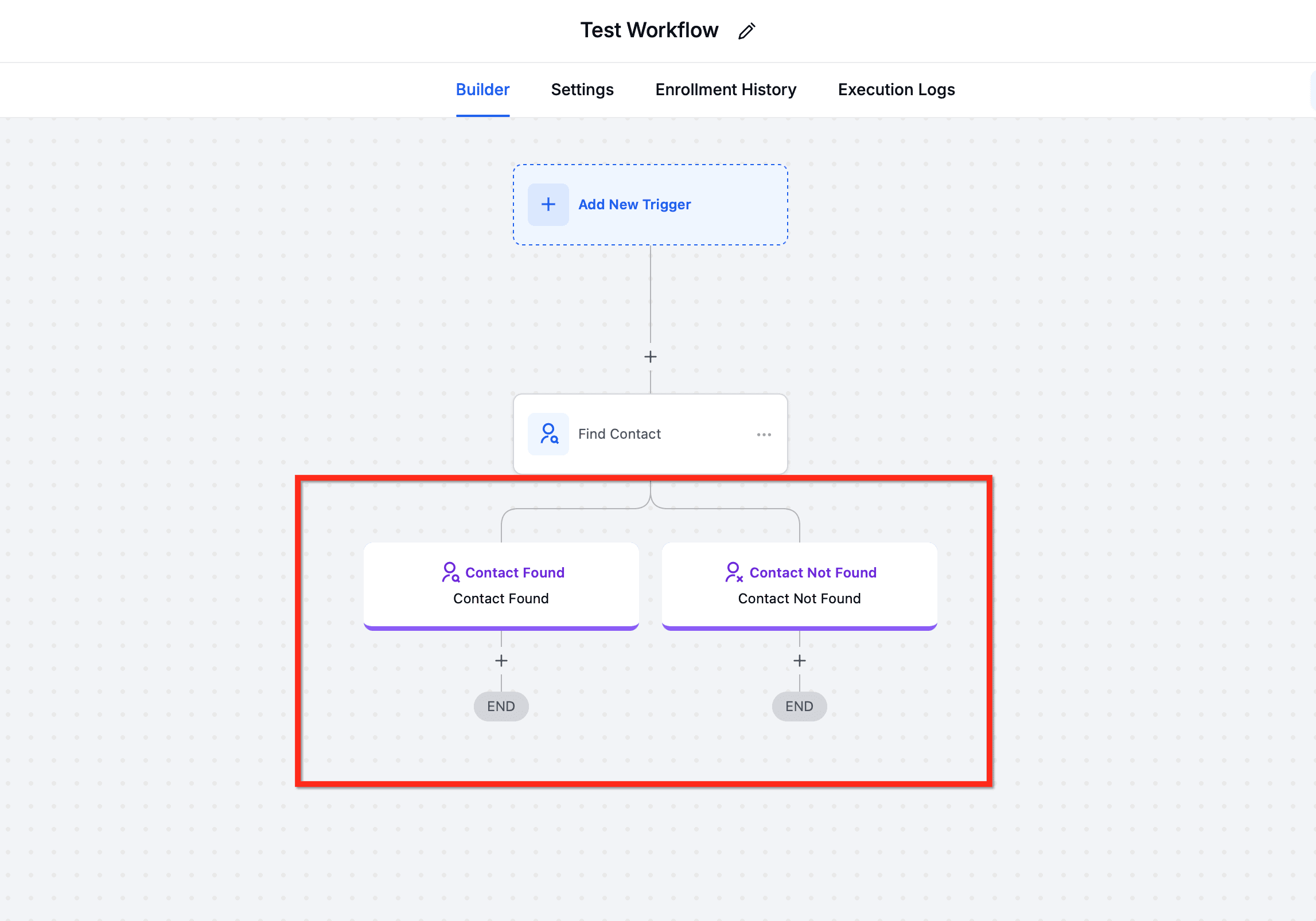 Schermata 6 — Azione Workflow - Trova Contatto