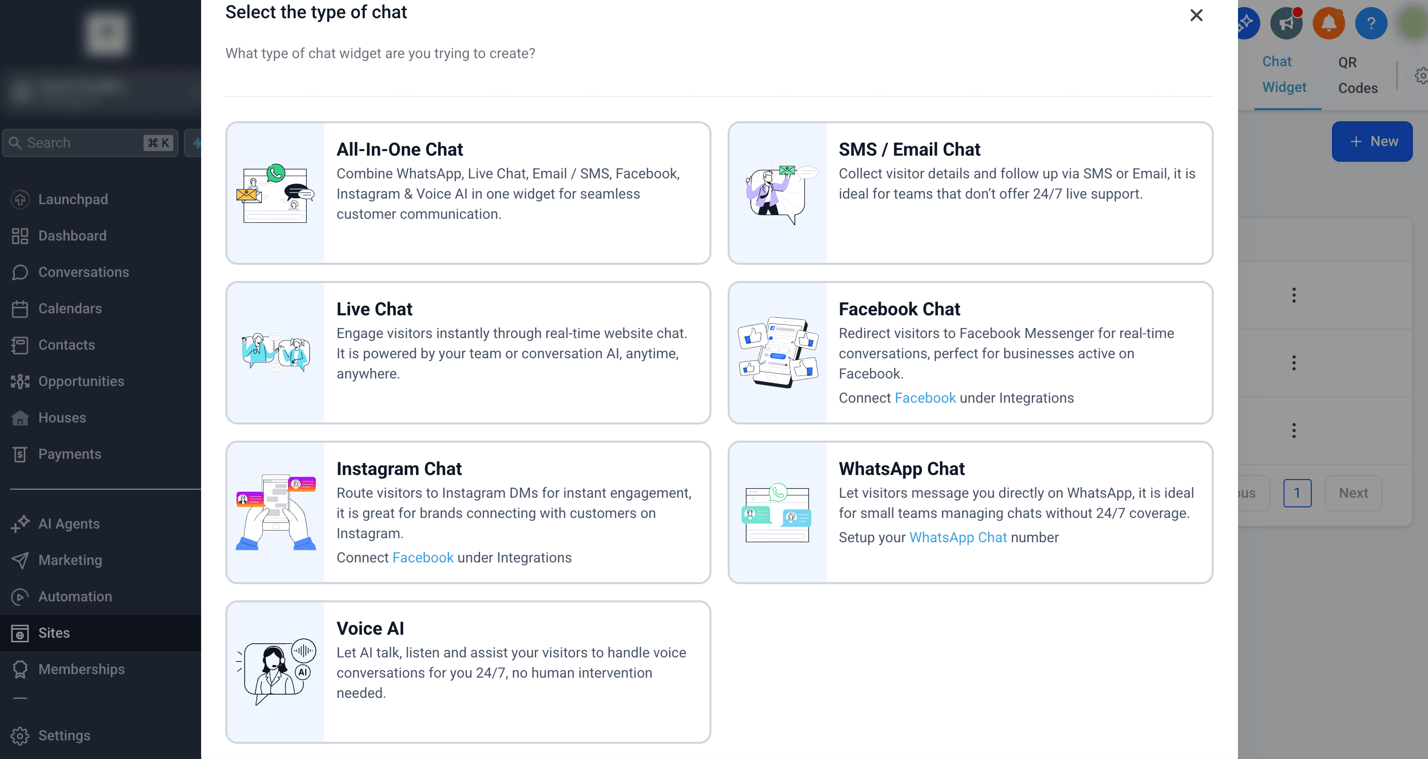 Schermata 10 — Guida introduttiva al Chat Widget