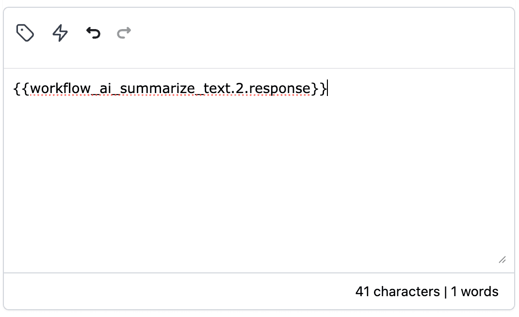 Schermata 5 — Azione Workflow - AI Summarize