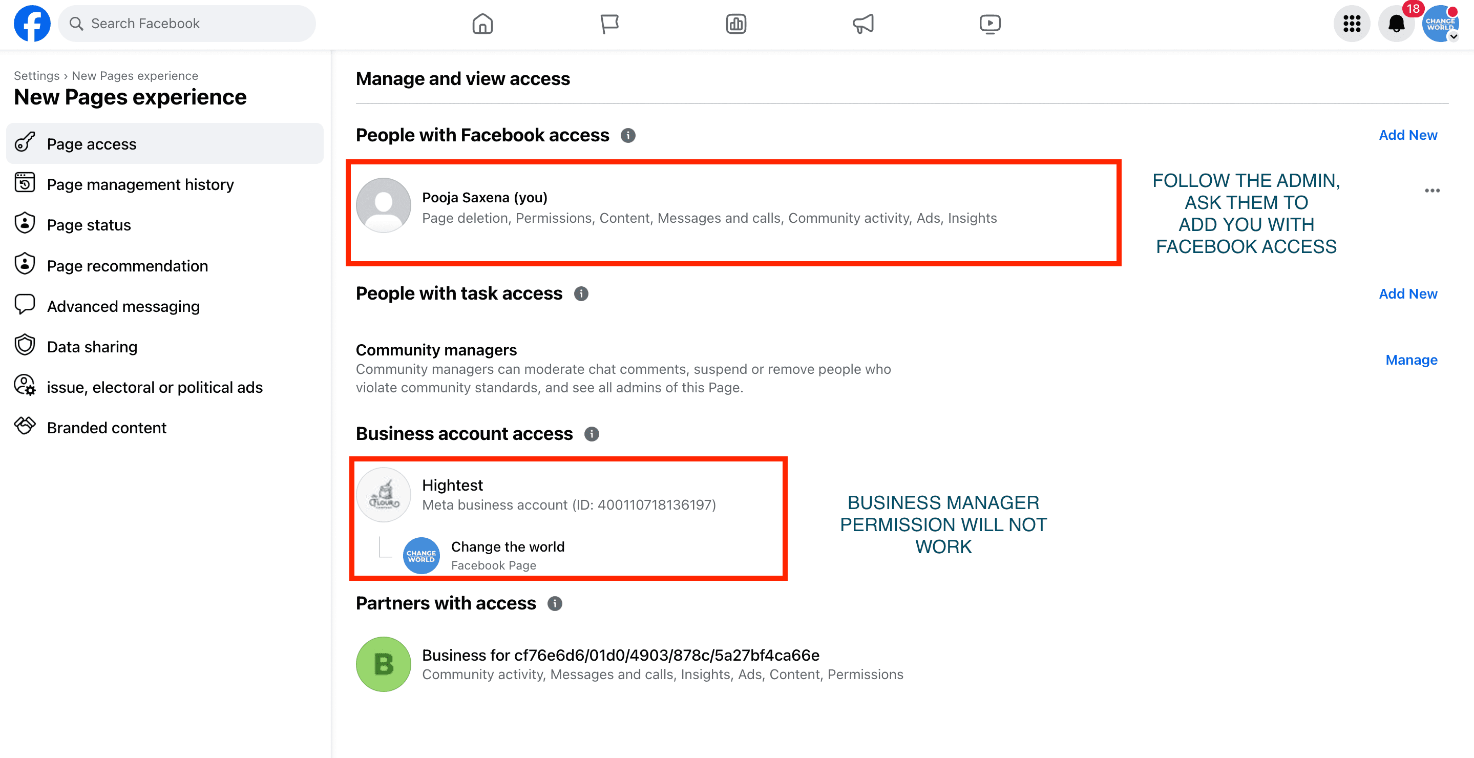 Schermata 5 — Guida alla risoluzione dei problemi di pubblicazione su Facebook