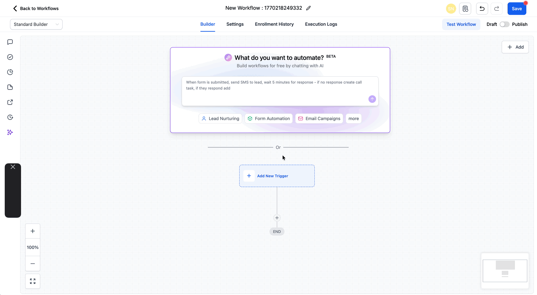 Schermata 4 — Azione Workflow - DND Contatto