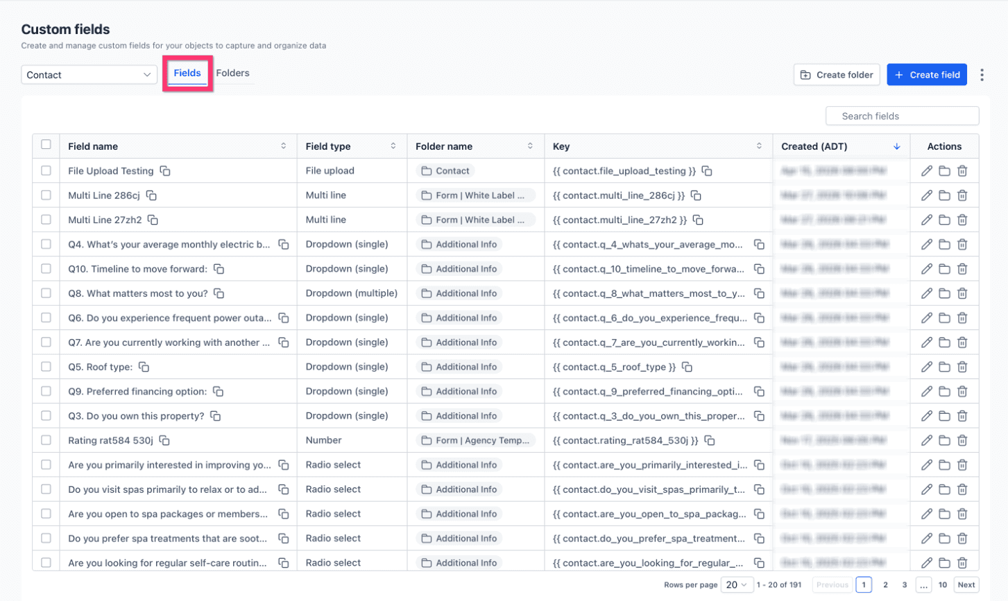 Schermata 3 — Come usare i campi personalizzati
