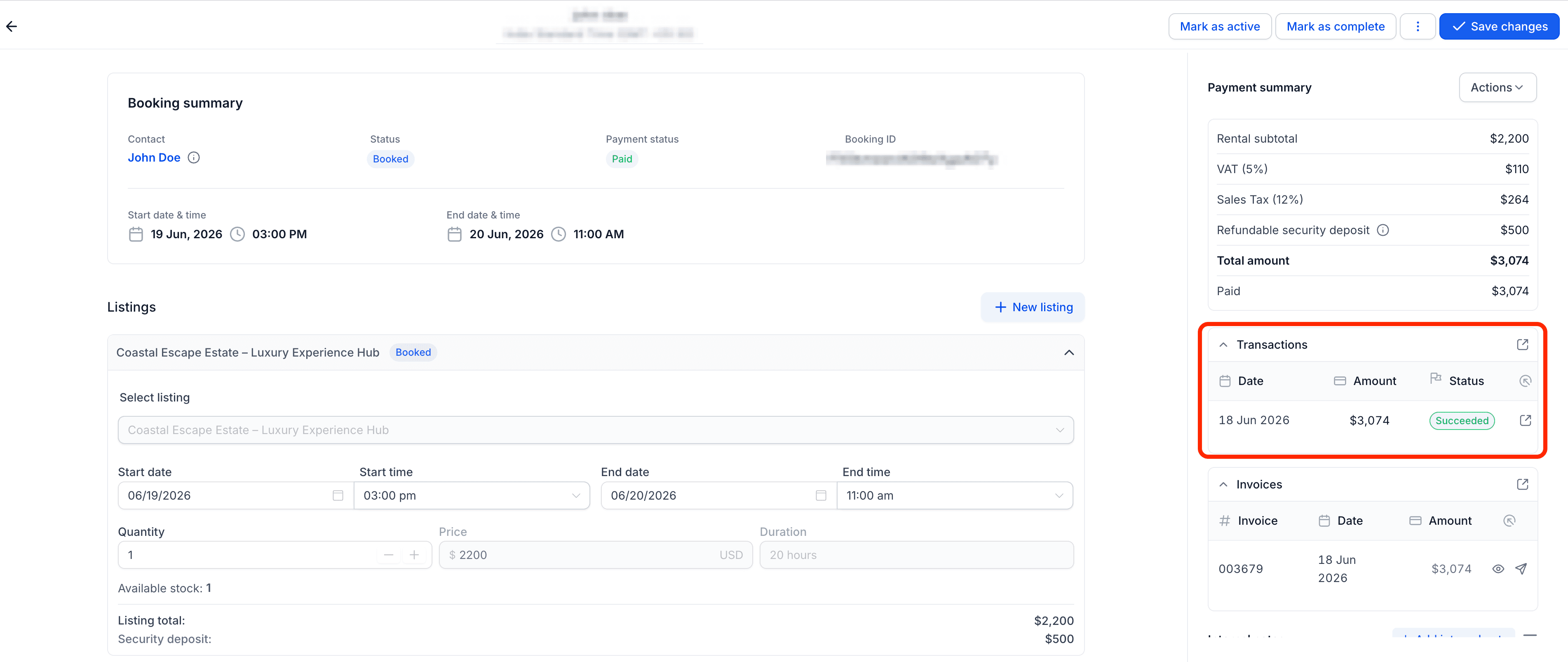 Schermata 9 — Modificare una Prenotazione di Noleggio