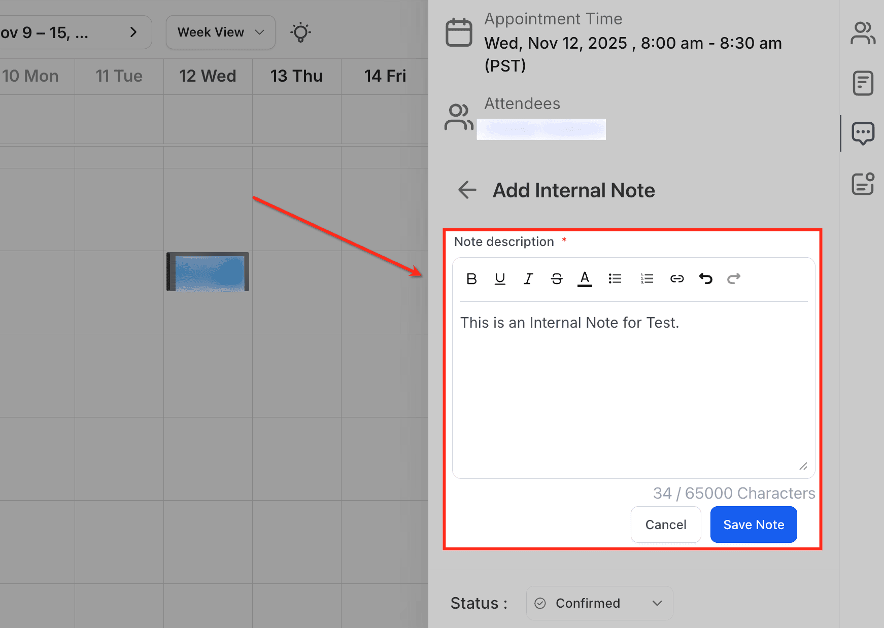 Schermata 8 — Come Creare e Gestire le Note degli Appuntamenti e Sincronizzarle tra i Record
