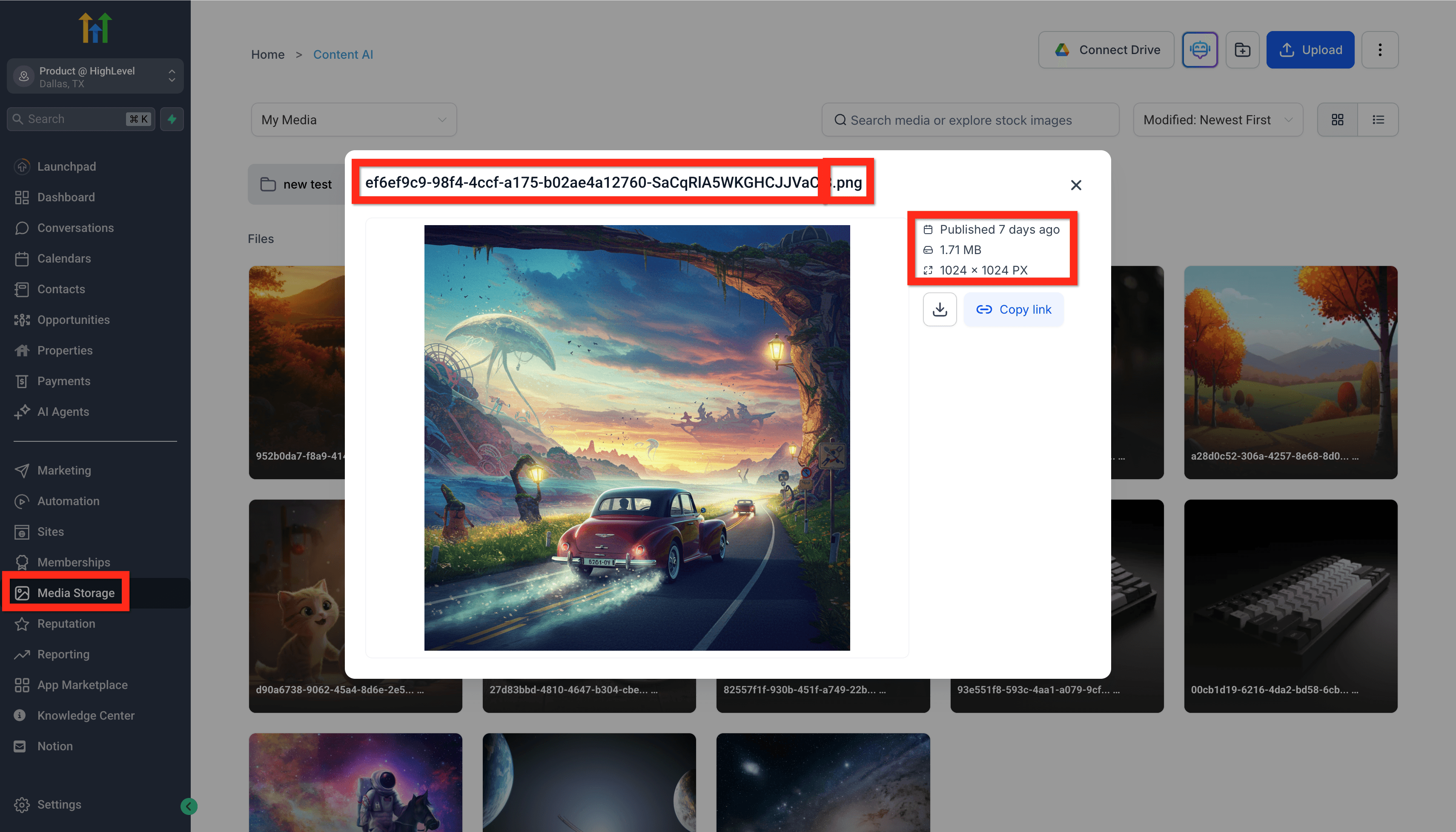 Schermata 1 — Archiviazione Media e Limiti di Upload File