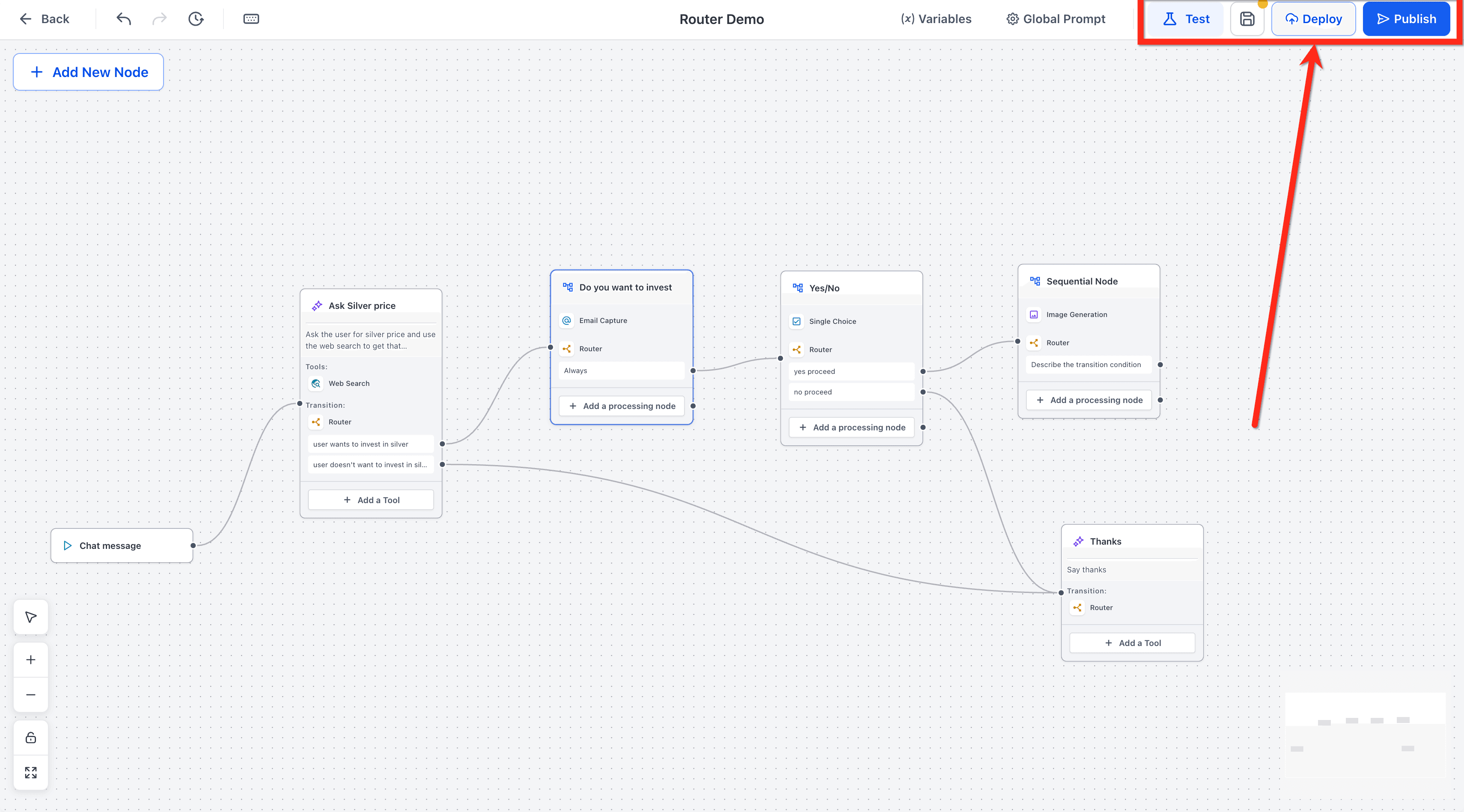 Schermata 14 — Agent Studio - Router Tool (AI Router e Conditional Router)