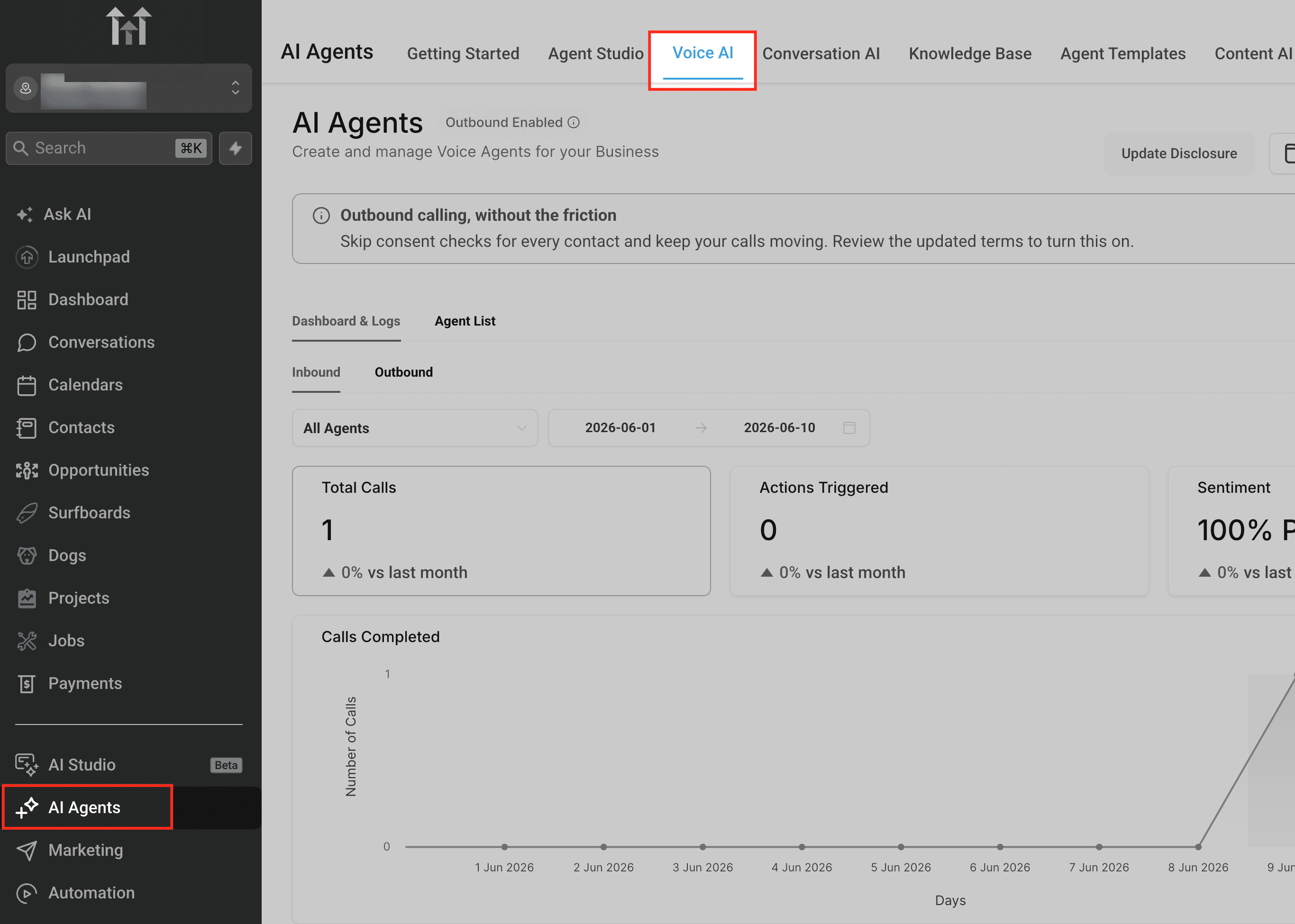 Schermata 1 — Come usare i Custom Values nei prompt degli agenti Voice AI