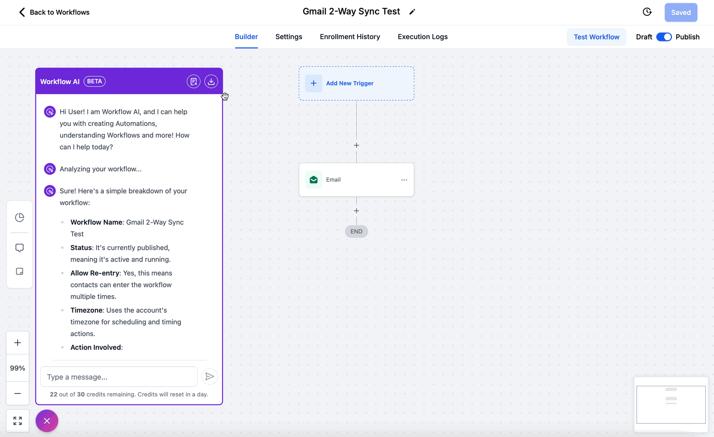Schermata 5 — Assistente AI per i Workflow