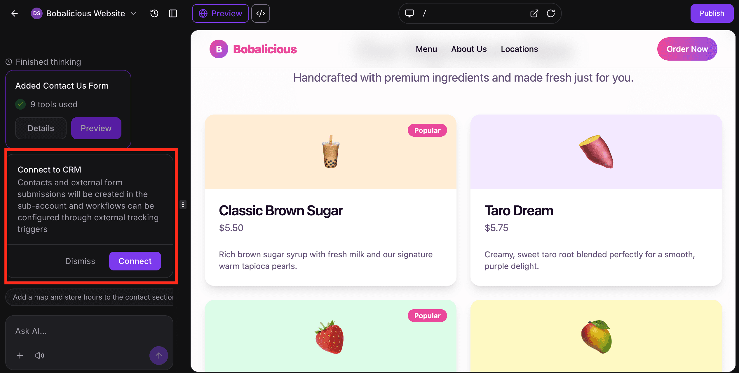 Schermata 3 — Collegare Form e Calendari in AI Studio