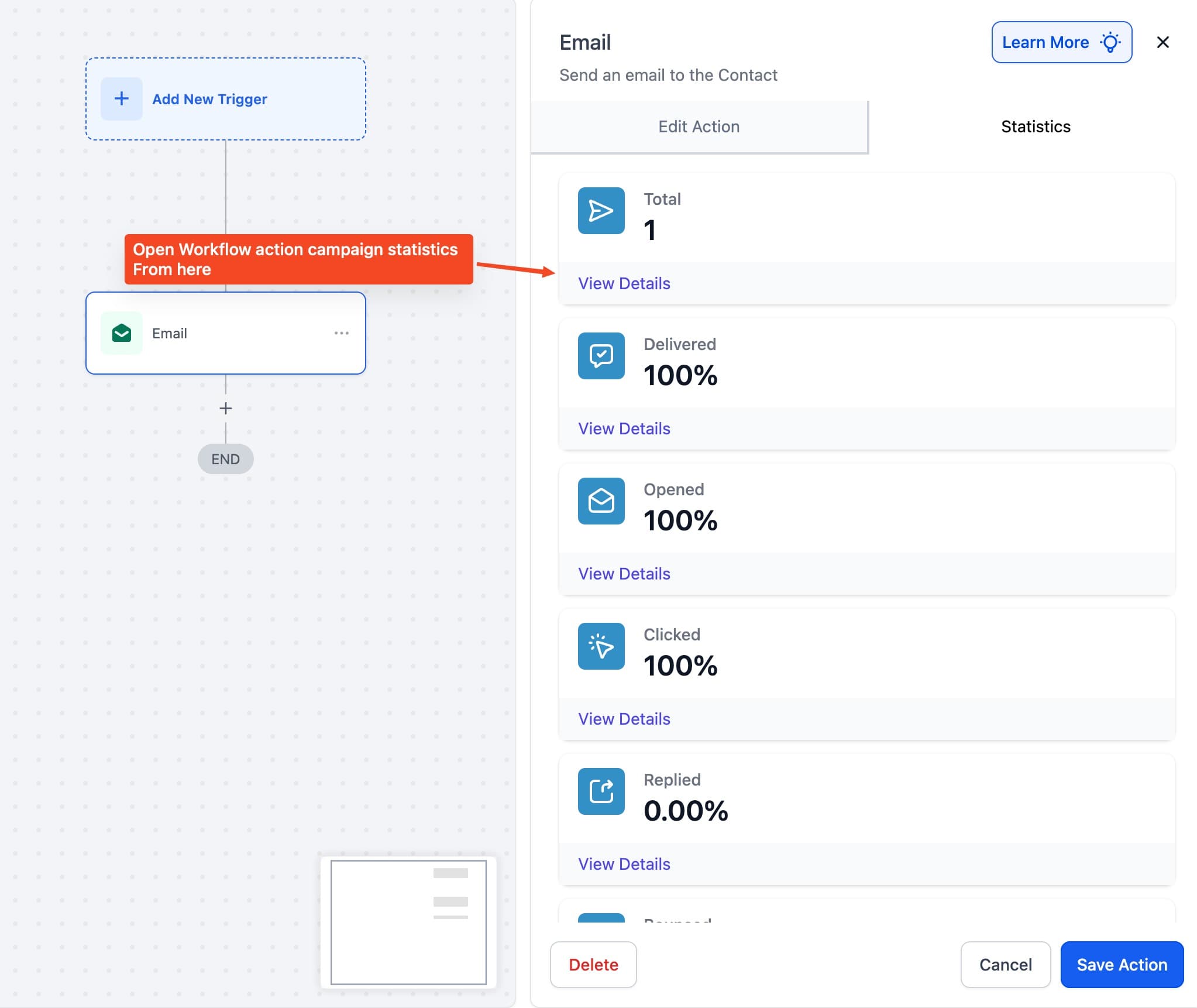 Schermata 7 — Gestione dei Template Email negli Step del Workflow