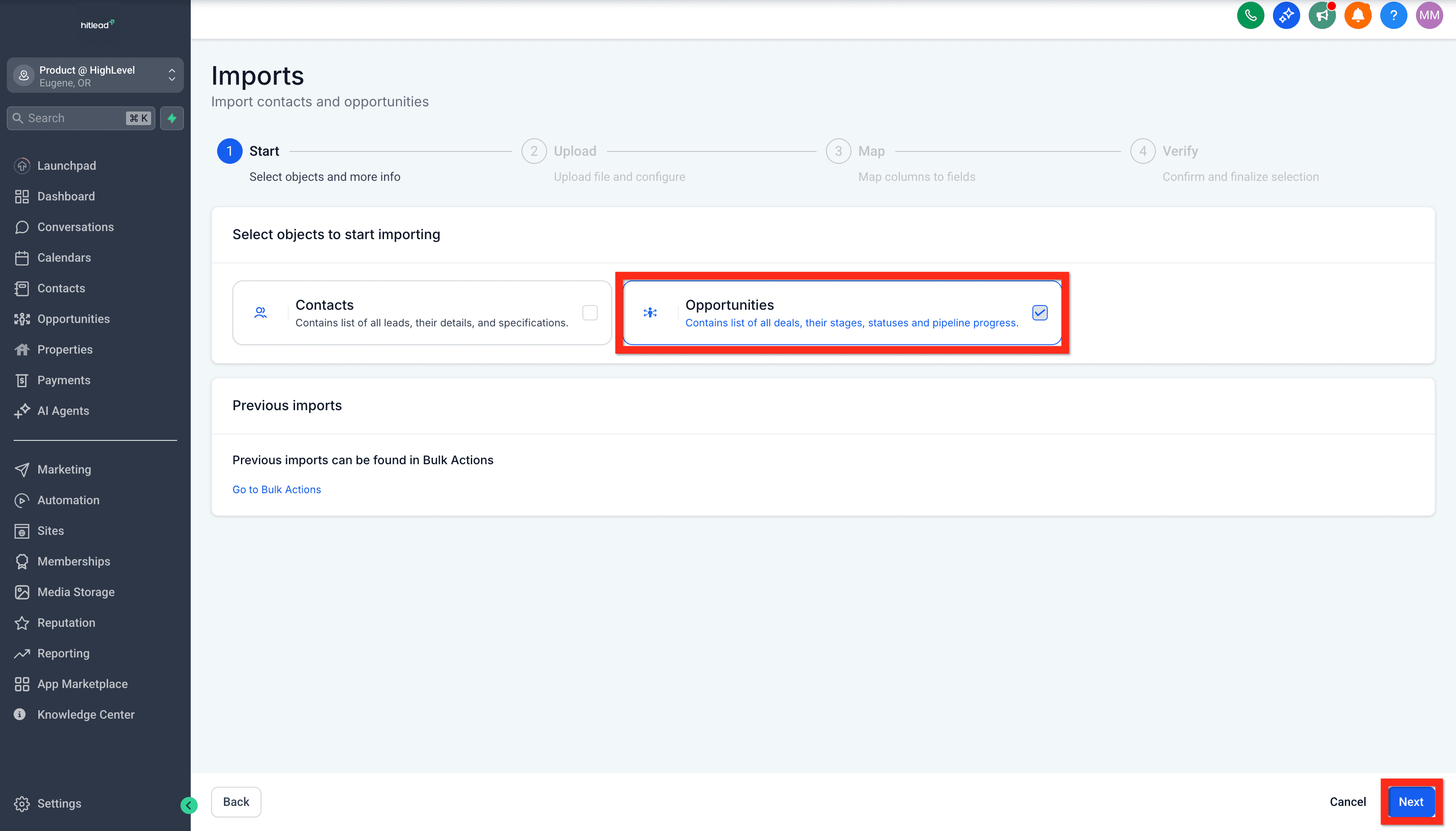Schermata 4 — Per iniziare - Configura Pipeline e Opportunità