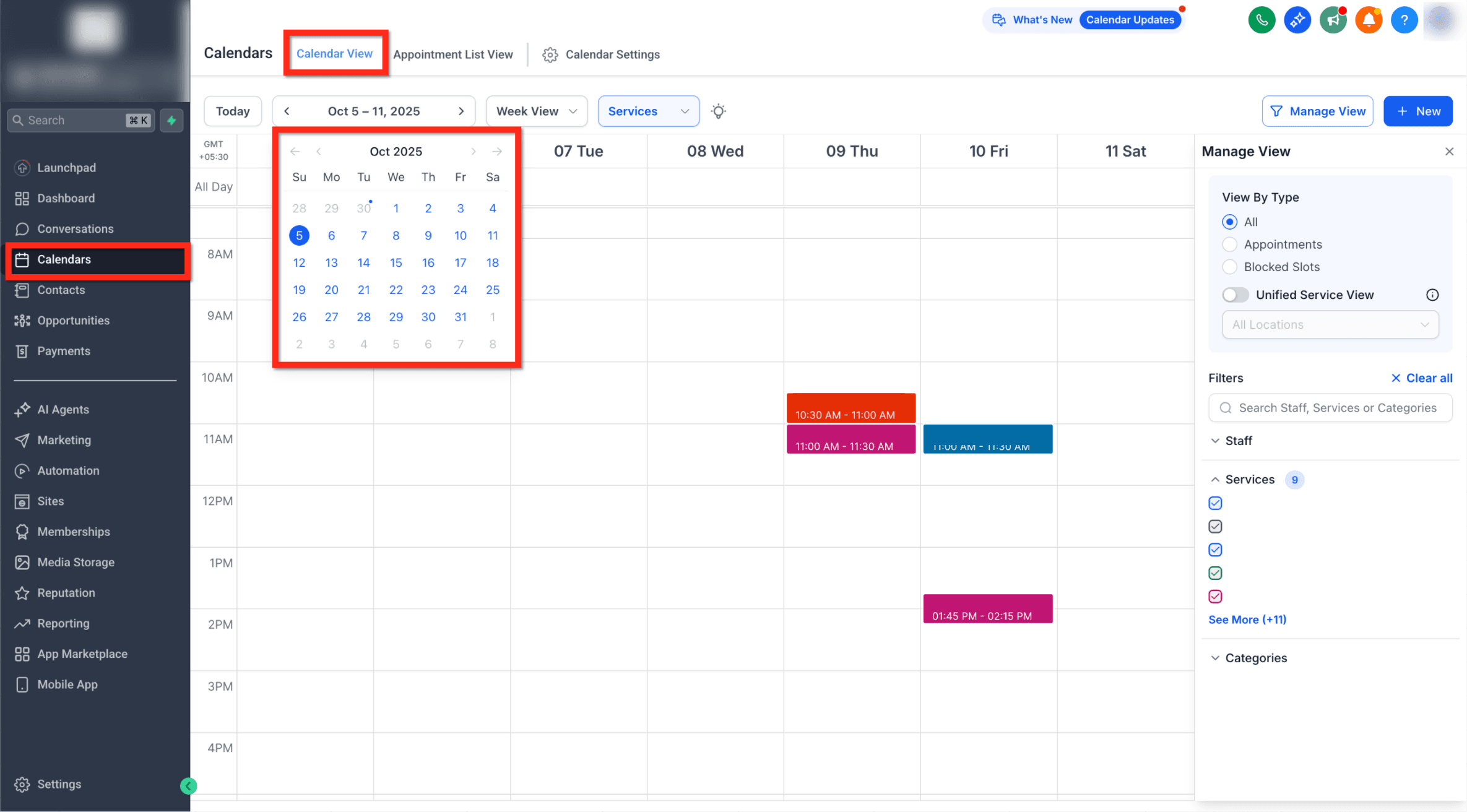 Schermata 8 — Miglioramenti alla Vista Calendario