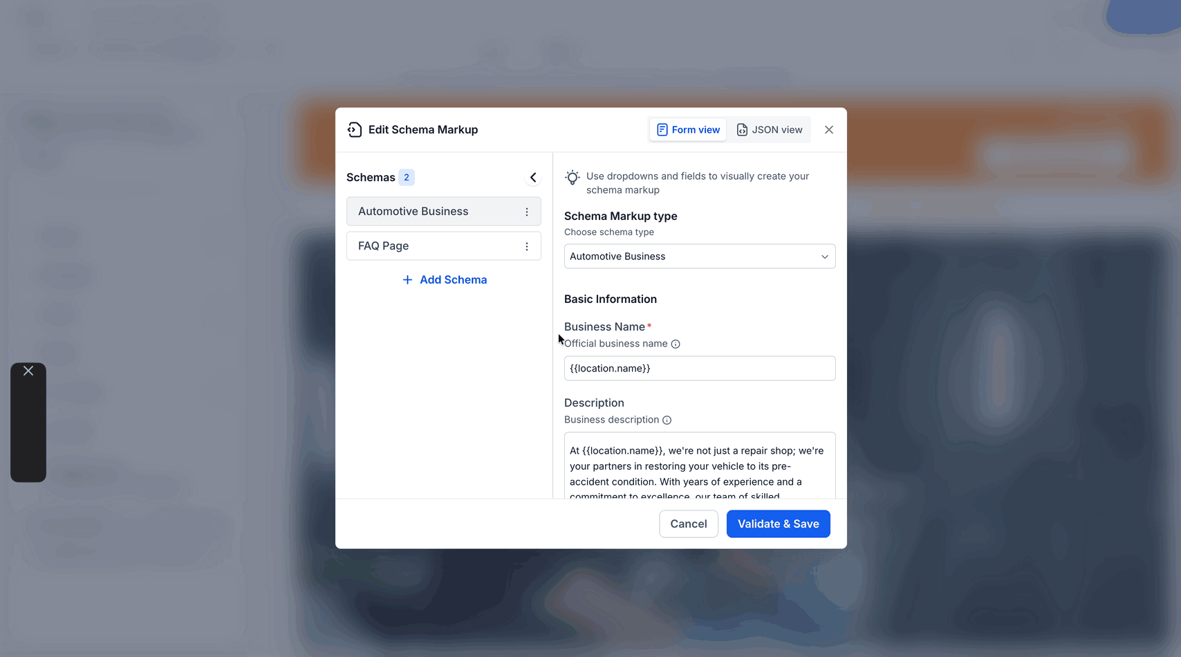 Schermata 4 — Come eliminare i Schema Markup in Funnel e Siti Web