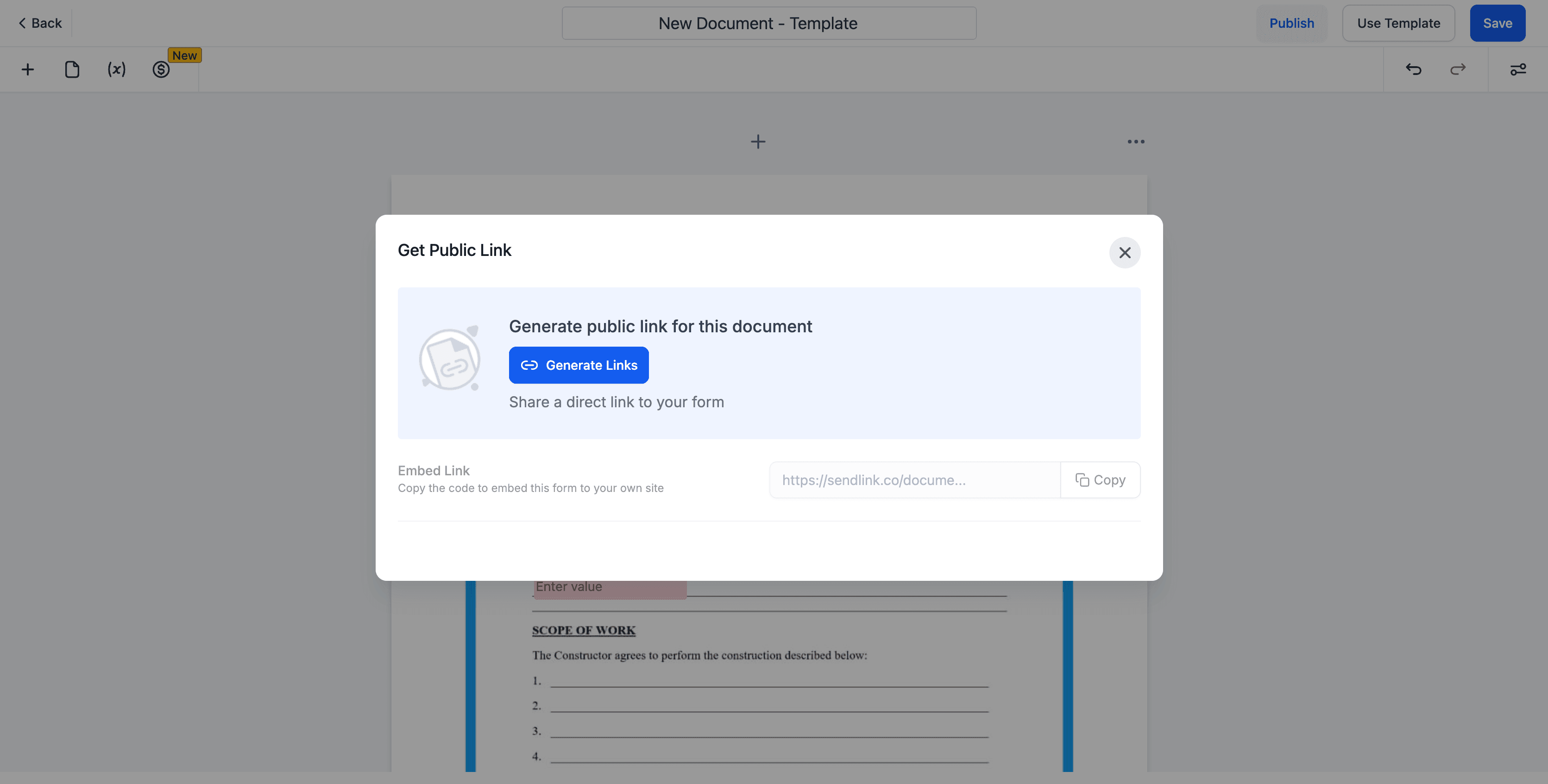Schermata 4 — Link Pubblici per la Firma Elettronica dei Documenti