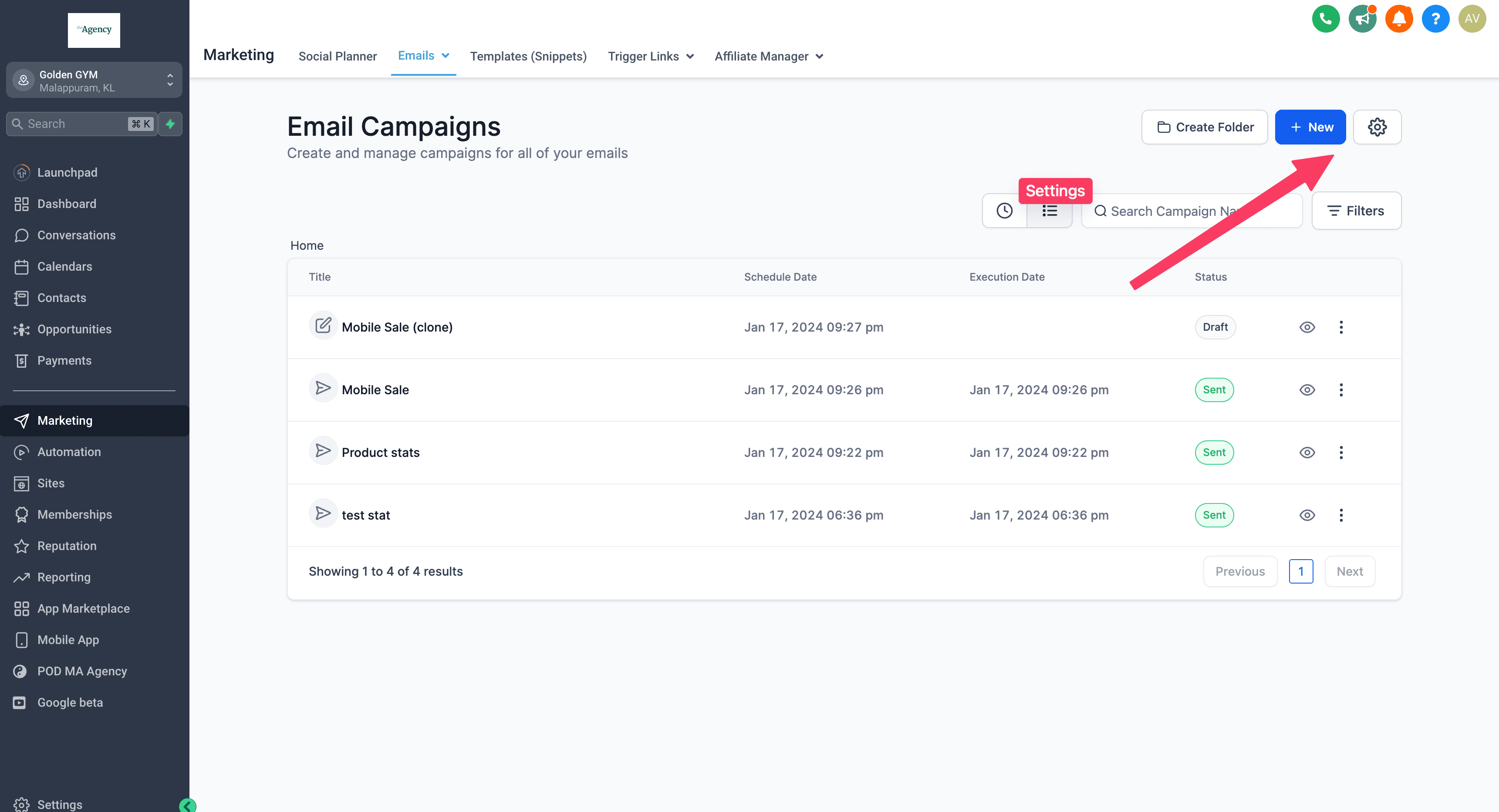 Schermata 1 — Guida alle Impostazioni di Attribuzione Email: come personalizzarle?