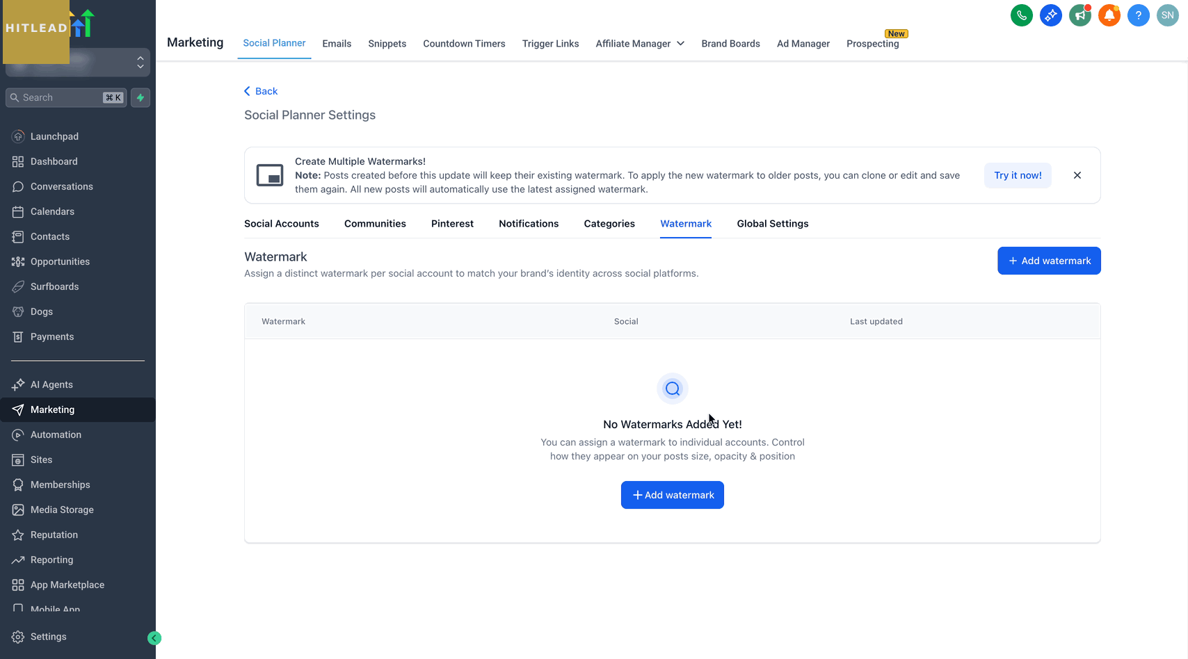 Schermata 4 — Social Planner - Come Aggiungere Più Watermark