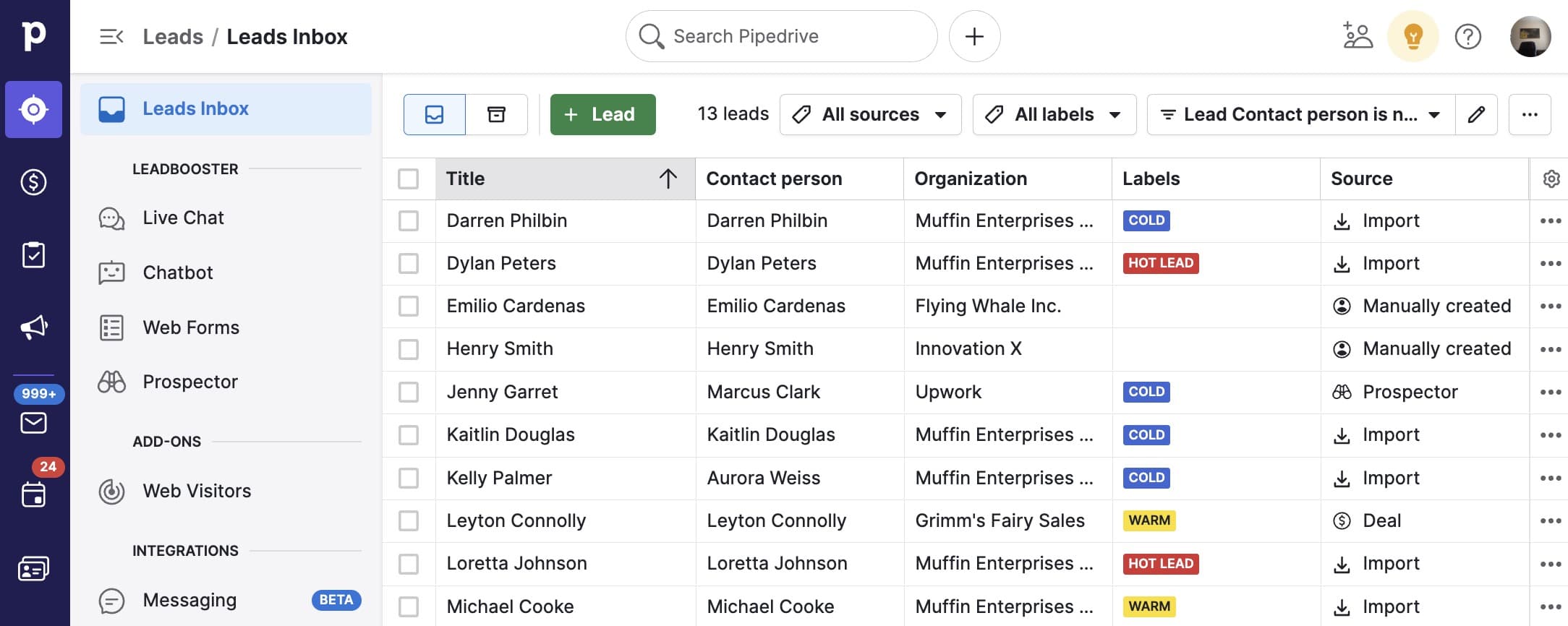 Schermata 1 — Guida alla migrazione da Pipedrive a HITLEAD