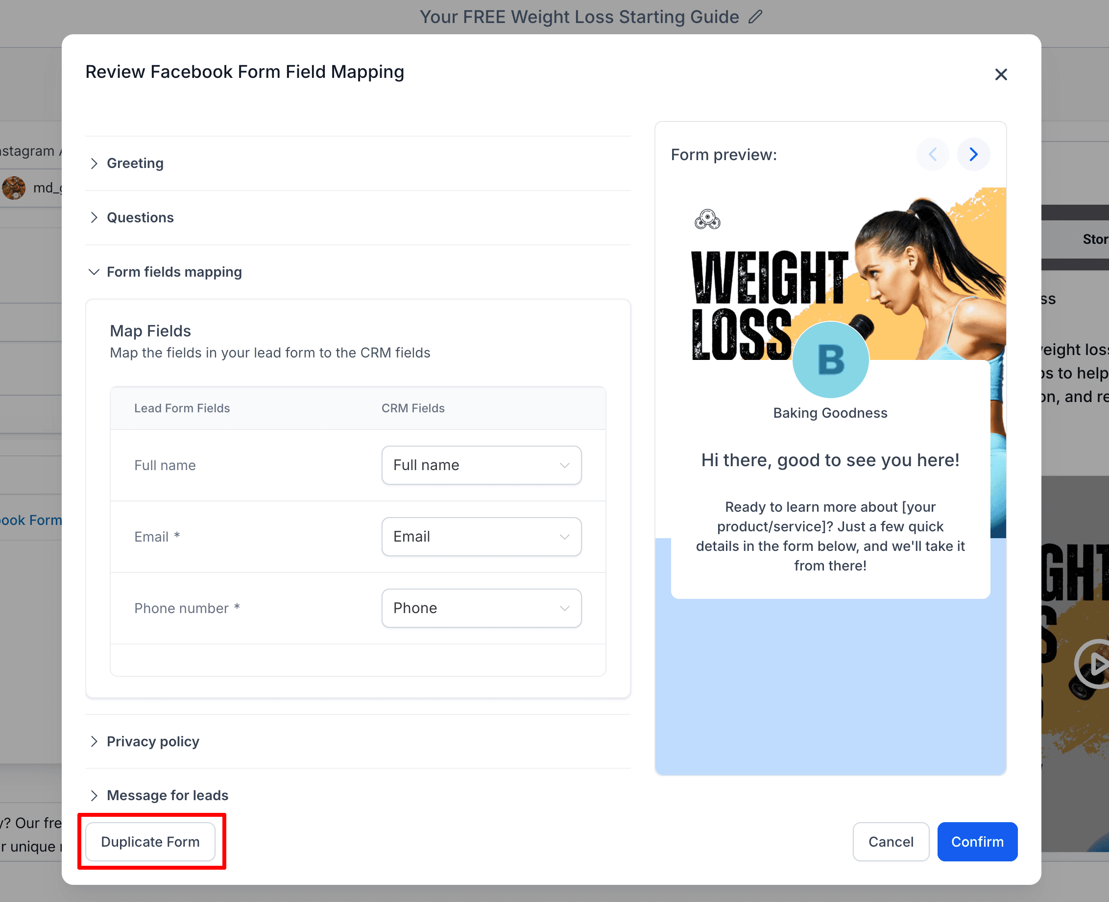 Schermata 14 — Come creare un Facebook Form in Ad Manager