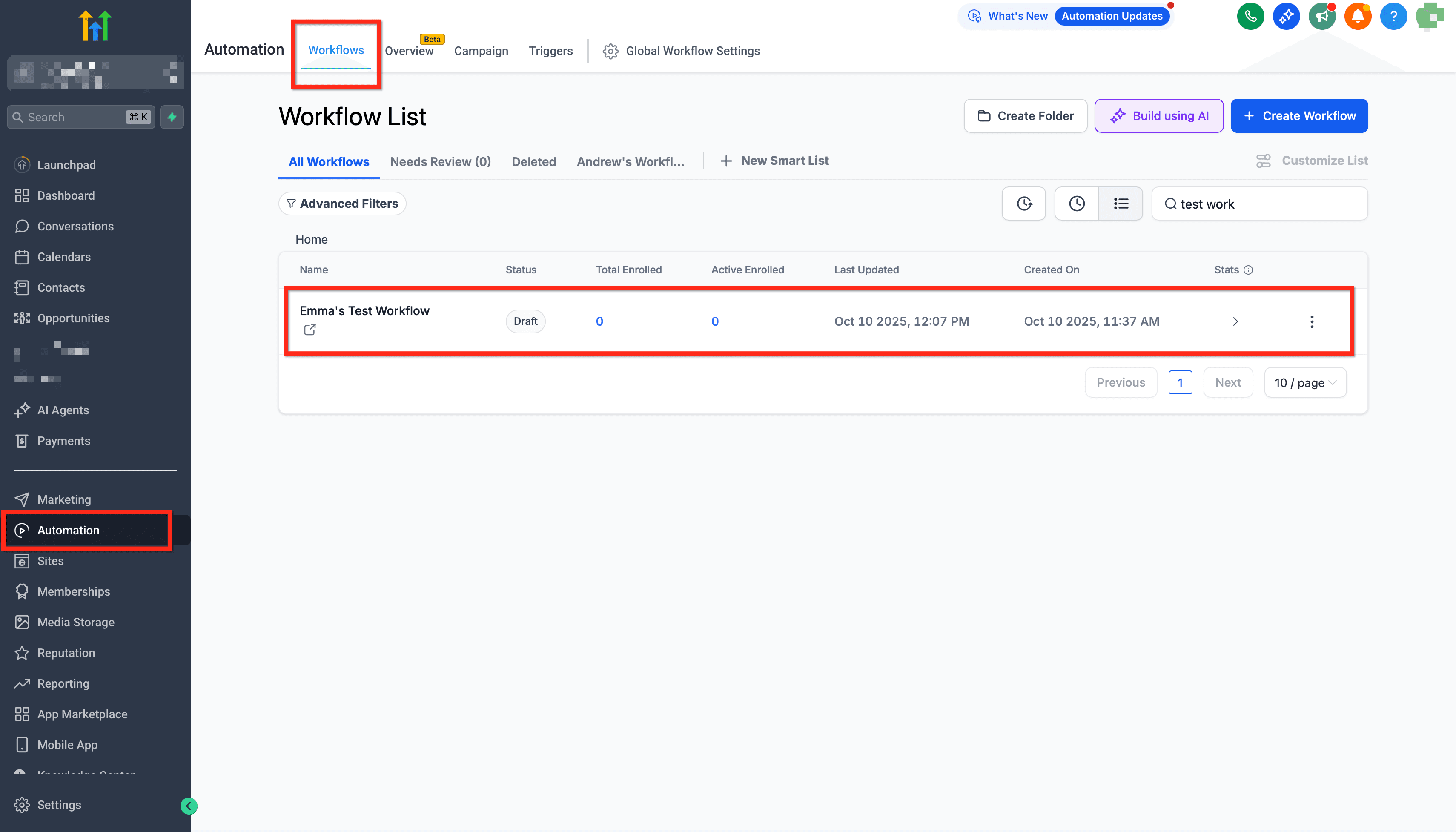 Schermata 3 — Mistral AI: Azioni Workflow