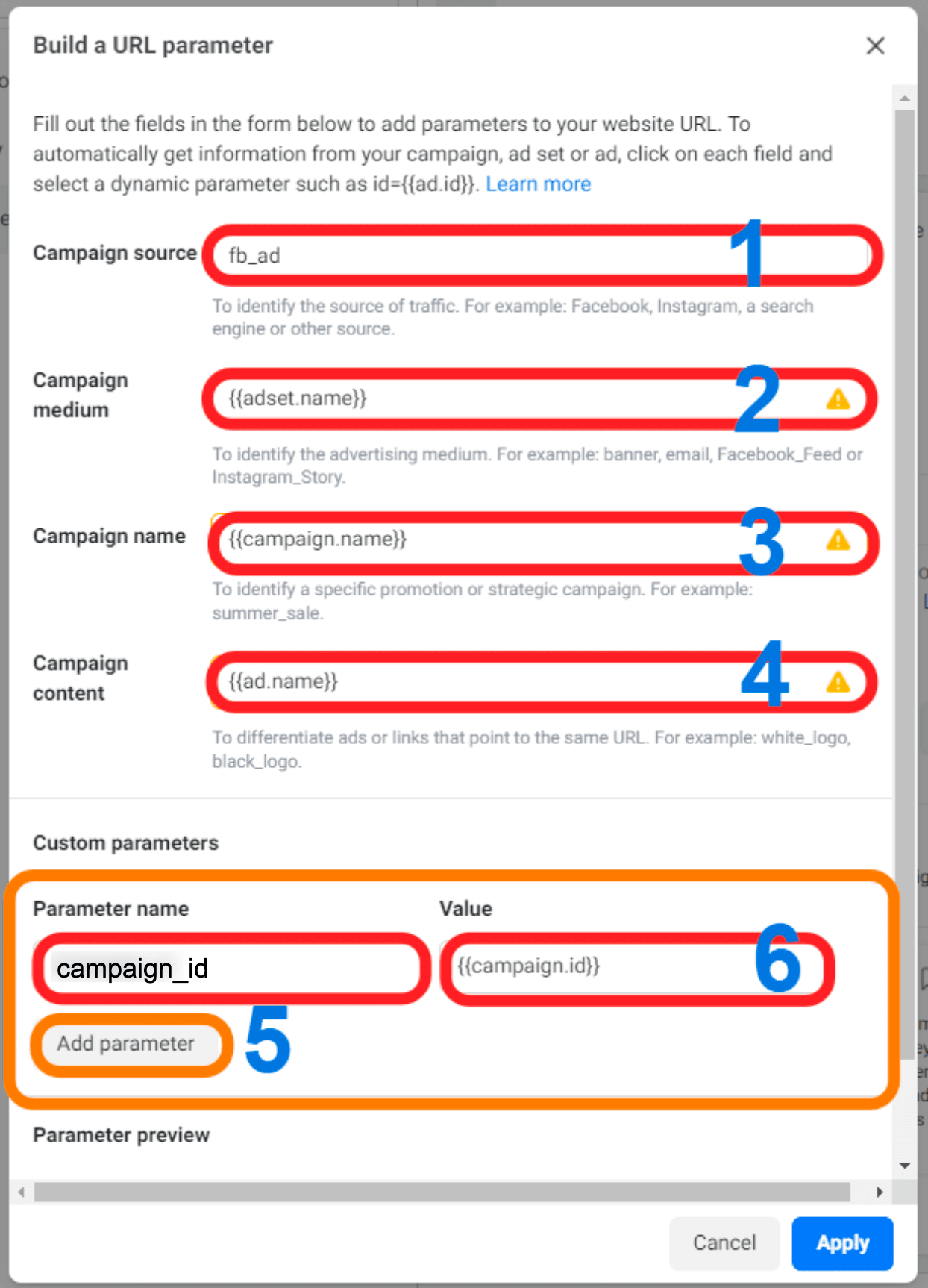 Schermata 4 — Come configurare il Report degli Annunci Facebook