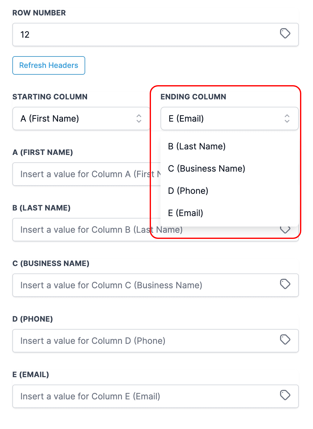 Schermata 8 — Guida all'Azione Workflow Premium Google Sheets